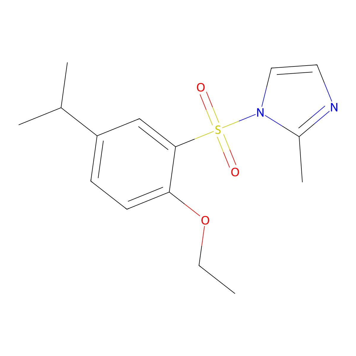 1-((2-ethoxy-5-isopropylphenyl)sulfonyl)-2-methyl-1H-imidazole molecular structure, CAS 714211-75-3