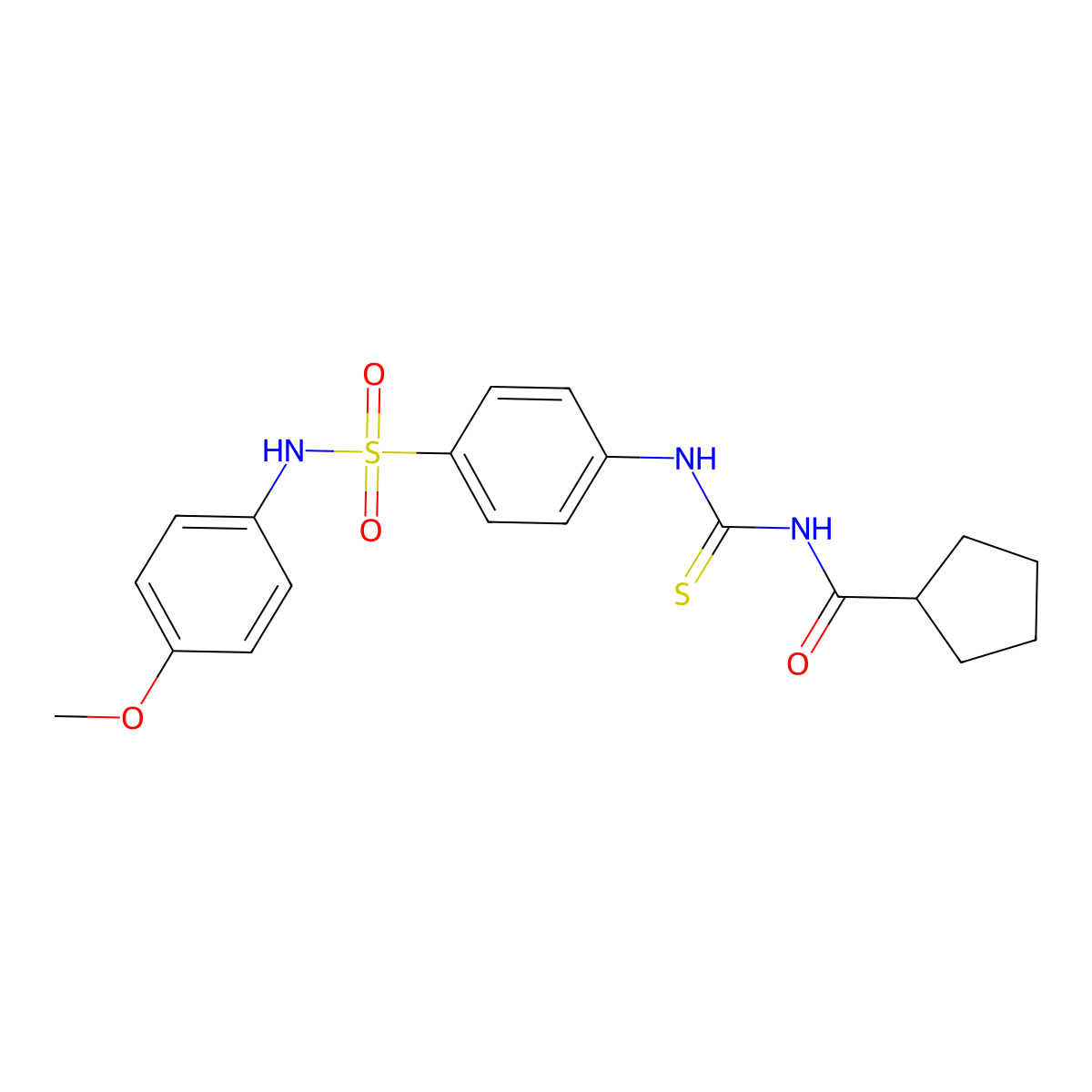 N-[[4-[(4-methoxyphenyl)sulfamoyl]phenyl]carbamothioyl]cyclopentanecarboxamide molecular structure, CAS 714211-86-6