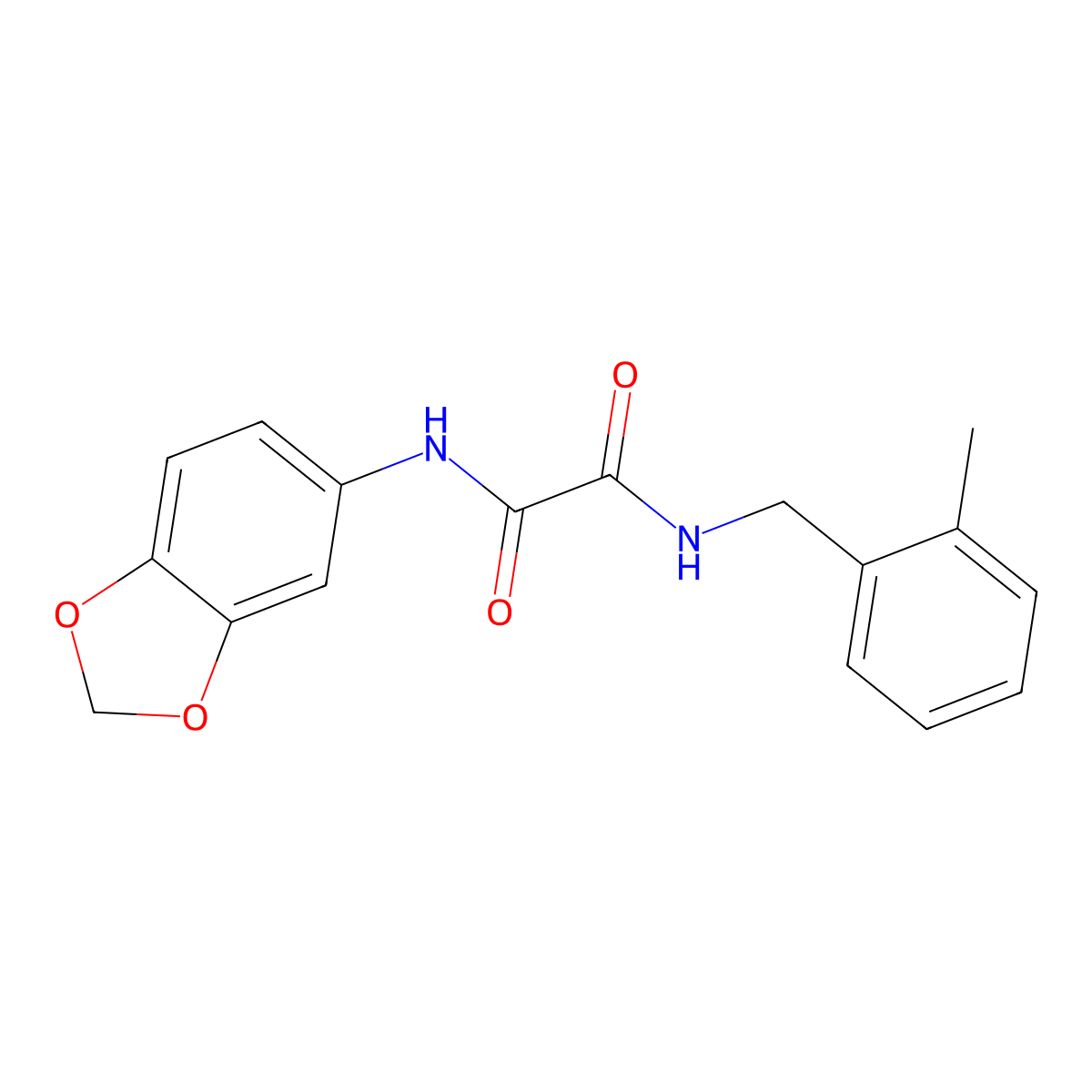 N'-(1,3-benzodioxol-5-yl)-N-[(2-methylphenyl)methyl]oxamide molecular structure, CAS 714212-00-7