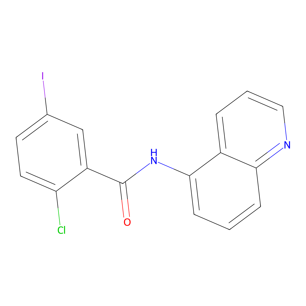 2-chloro-5-iodo-N-quinolin-5-ylbenzamide molecular structure, CAS 714212-01-8