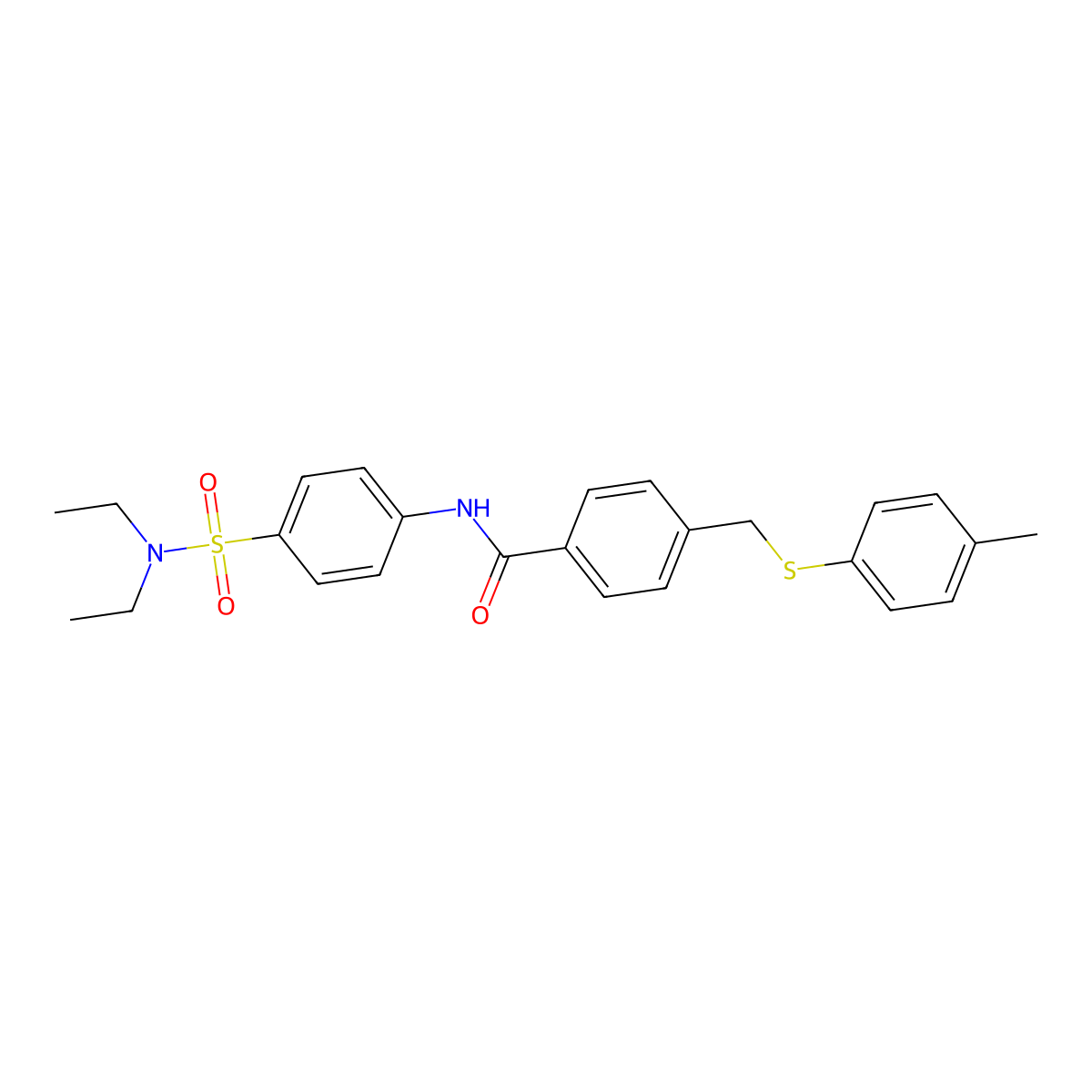N-(4-(N,N-Diethylsulfamoyl)phenyl)-4-((p-tolylthio)methyl)benzamide molecular structure, CAS 714212-02-9