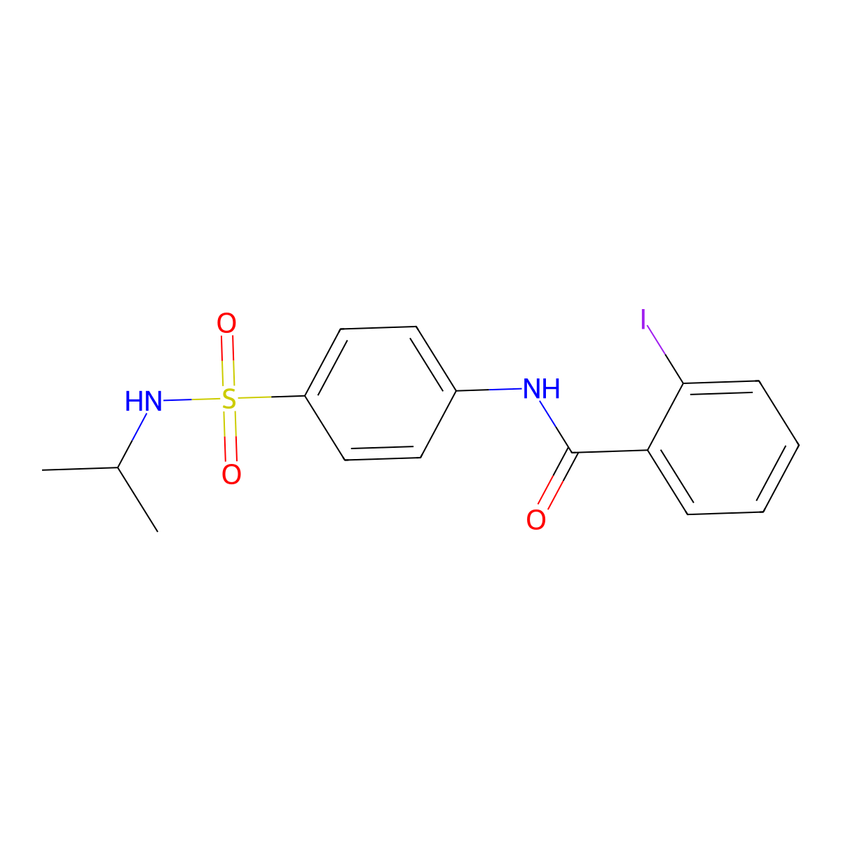 2-iodo-N-[4-(propan-2-ylsulfamoyl)phenyl]benzamide molecular structure, CAS 714212-03-0