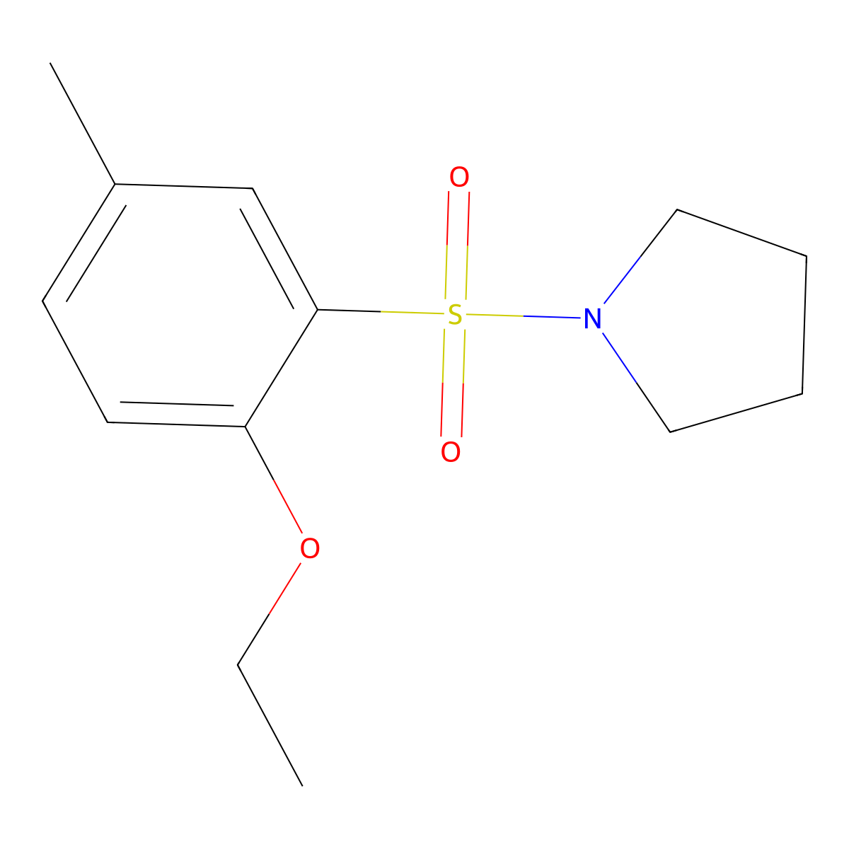 1-(2-Ethoxy-5-methylphenyl)sulfonylpyrrolidine molecular structure, CAS 714212-08-5