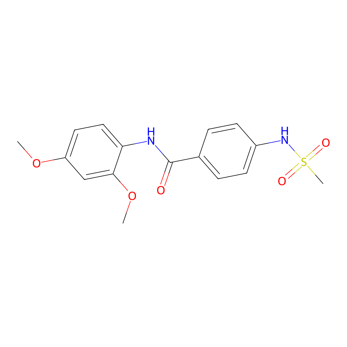 N-(2,4-dimethoxyphenyl)-4-(methanesulfonamido)benzamide molecular structure, CAS 714212-22-3