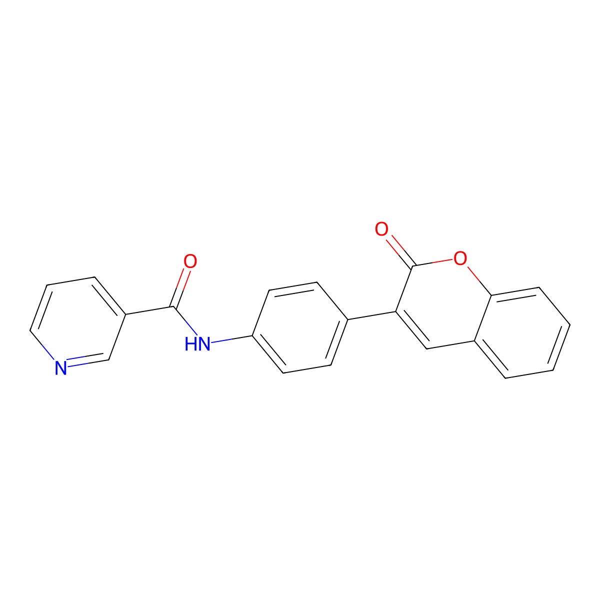 N-[4-(2-oxochromen-3-yl)phenyl]pyridine-3-carboxamide molecular structure, CAS 714212-60-9