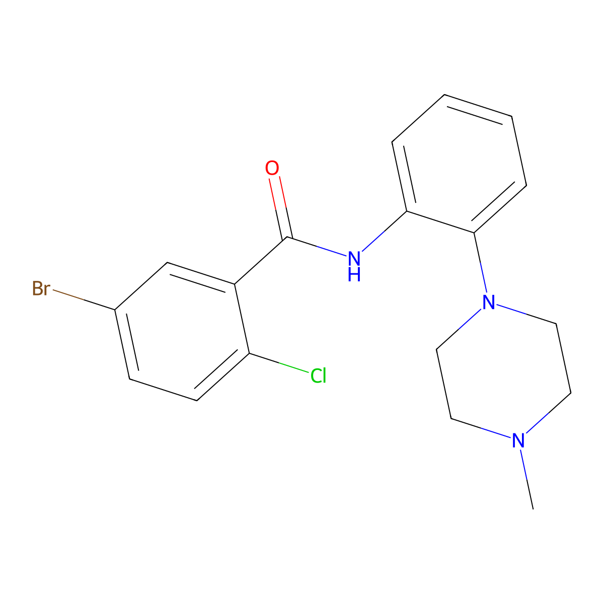 5-bromo-2-chloro-N-[2-(4-methylpiperazin-1-yl)phenyl]benzamide molecular structure, CAS 714212-62-1