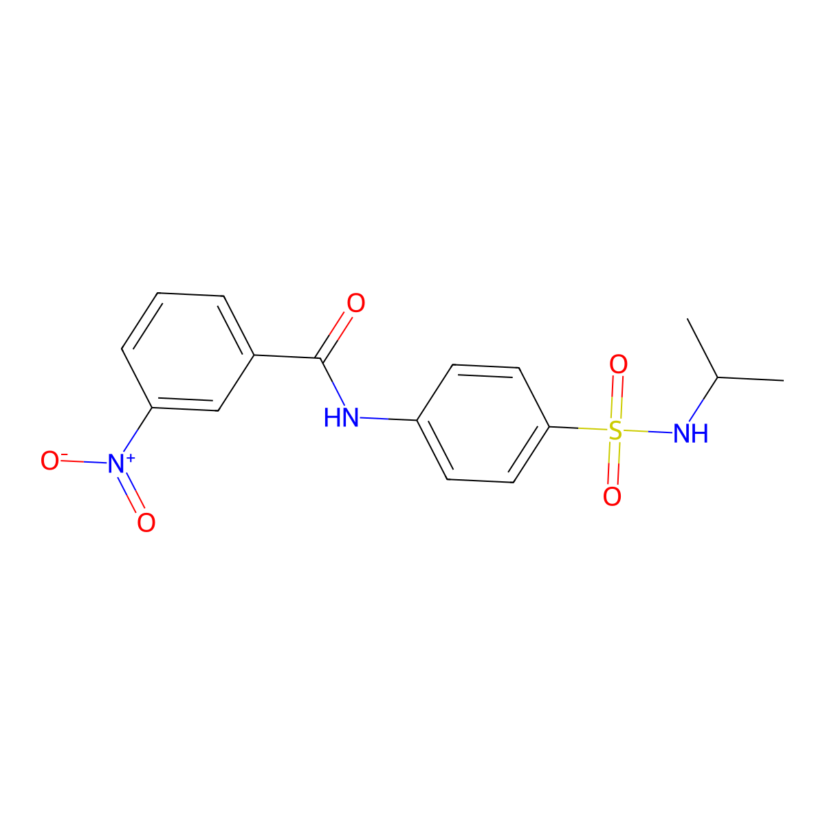 3-nitro-N-[4-(propan-2-ylsulfamoyl)phenyl]benzamide molecular structure, CAS 714212-66-5