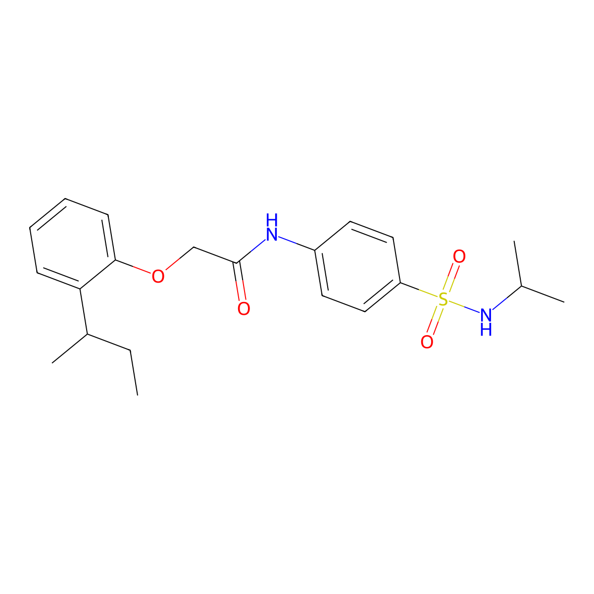 2-(2-sec-butylphenoxy)-N-{4-[(isopropylamino)sulfonyl]phenyl}acetamide molecular structure, CAS 714212-70-1