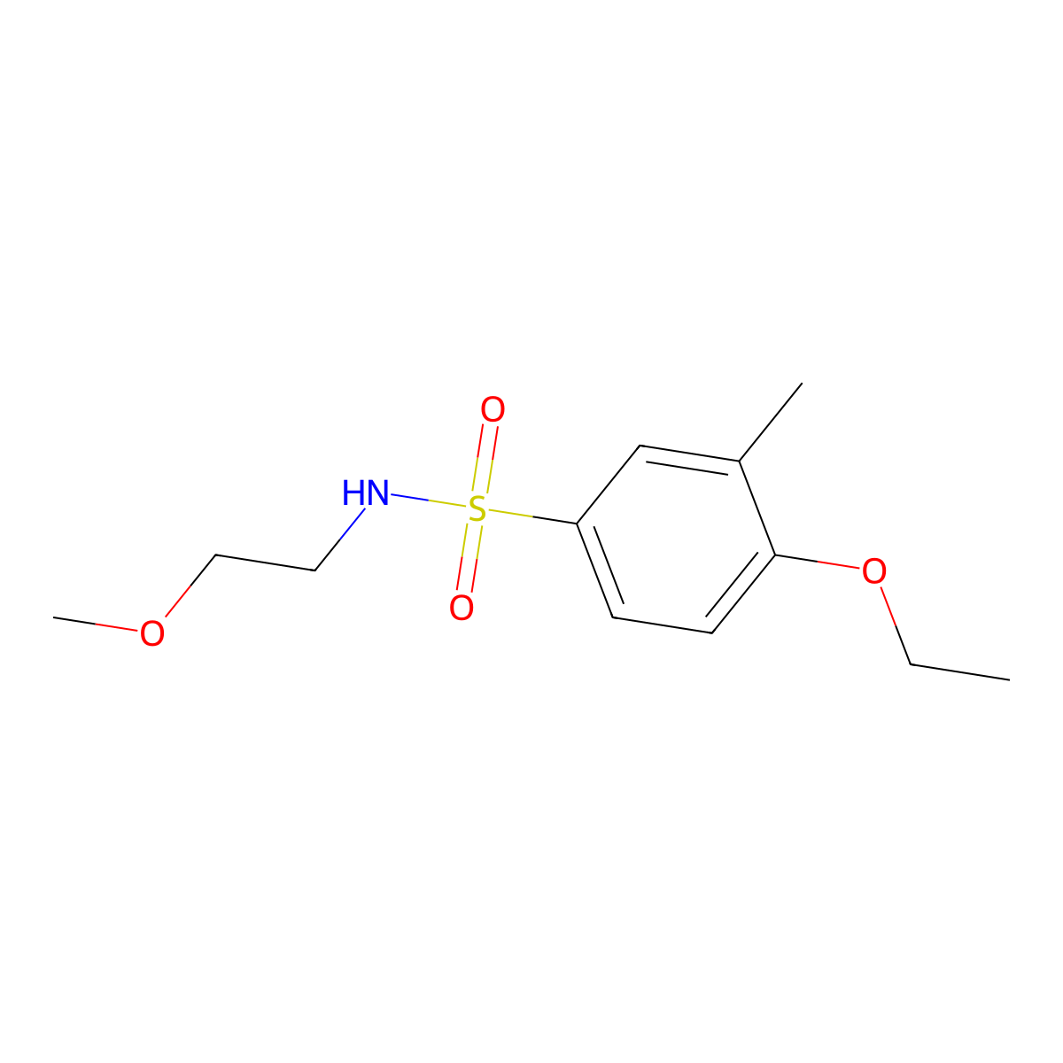 4-ethoxy-N-(2-methoxyethyl)-3-methylbenzenesulfonamide molecular structure, CAS 714212-75-6