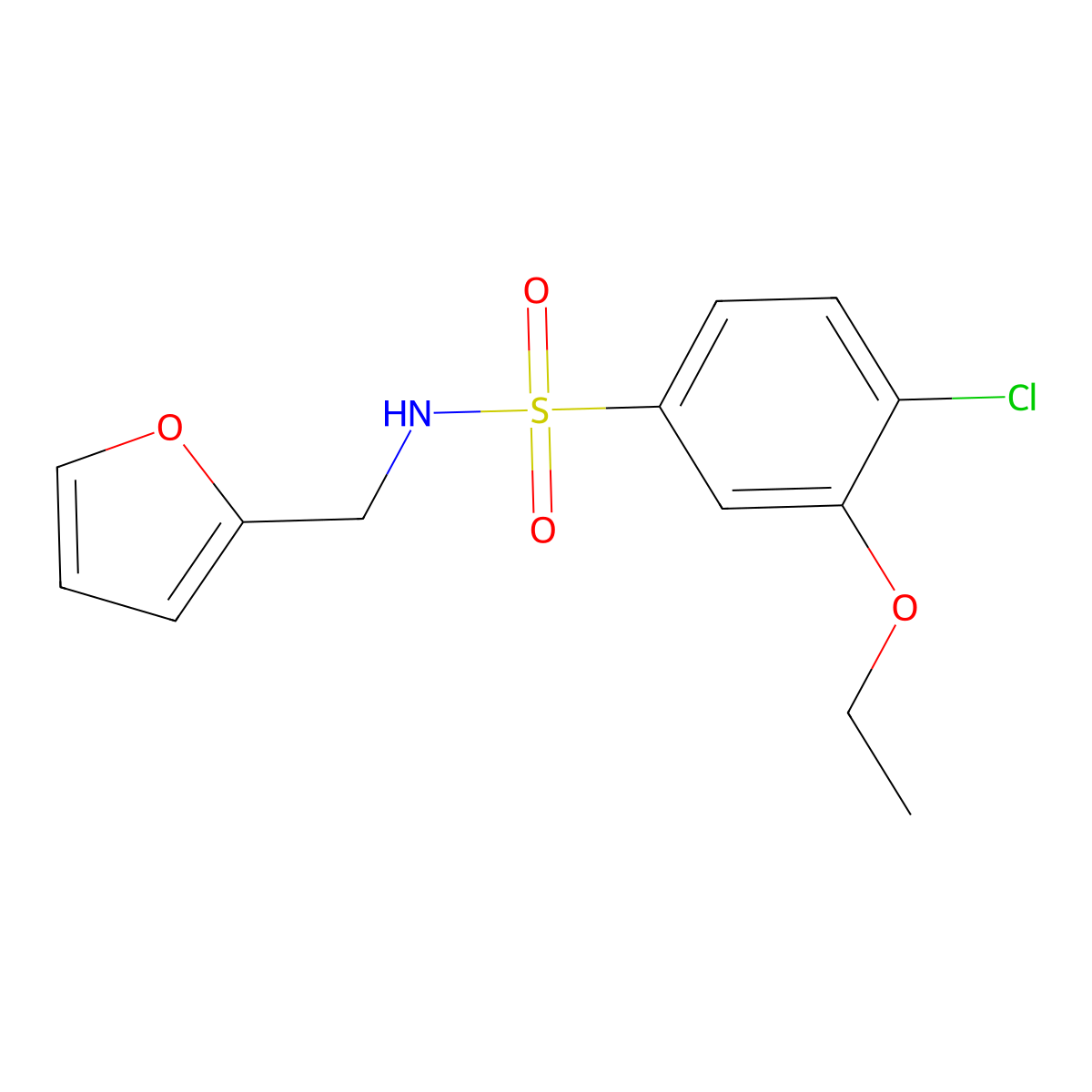 [(4-Chloro-3-ethoxyphenyl)sulfonyl](2-furylmethyl)amine molecular structure, CAS 714212-78-9