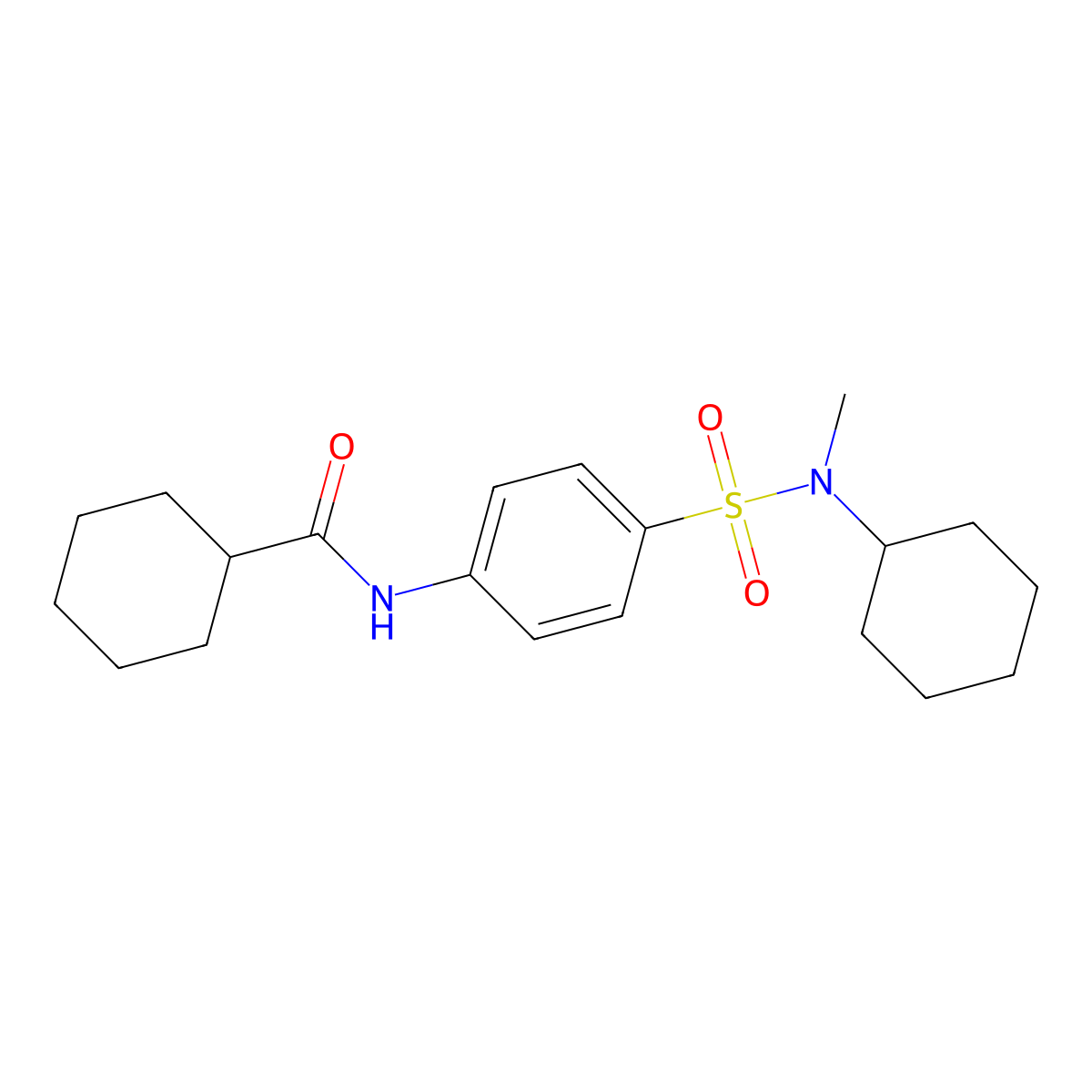 N-(4-{[cyclohexyl(methyl)amino]sulfonyl}phenyl)cyclohexanecarboxamide molecular structure, CAS 714212-83-6