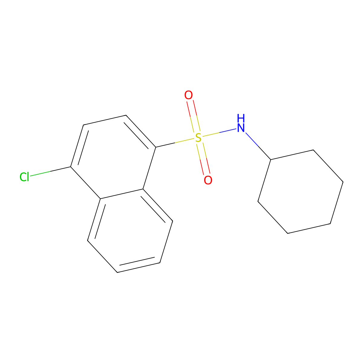 4-chloro-N-cyclohexylnaphthalene-1-sulfonamide molecular structure, CAS 714212-89-2