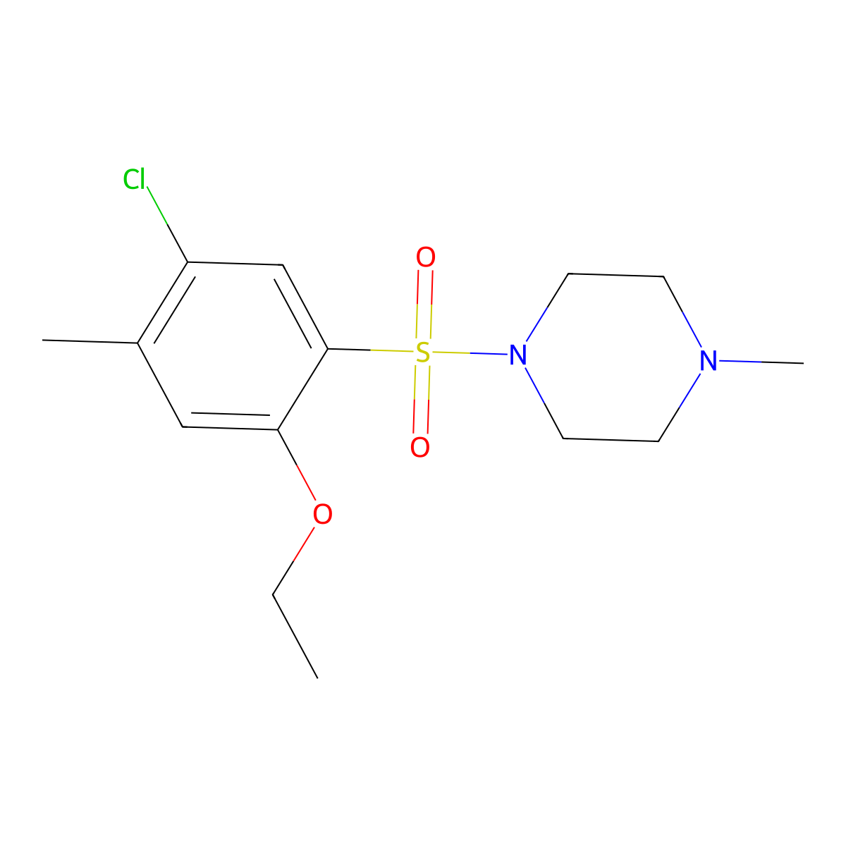 1-(5-Chloro-2-ethoxy-4-methylphenyl)sulfonyl-4-methylpiperazine molecular structure, CAS 714212-90-5