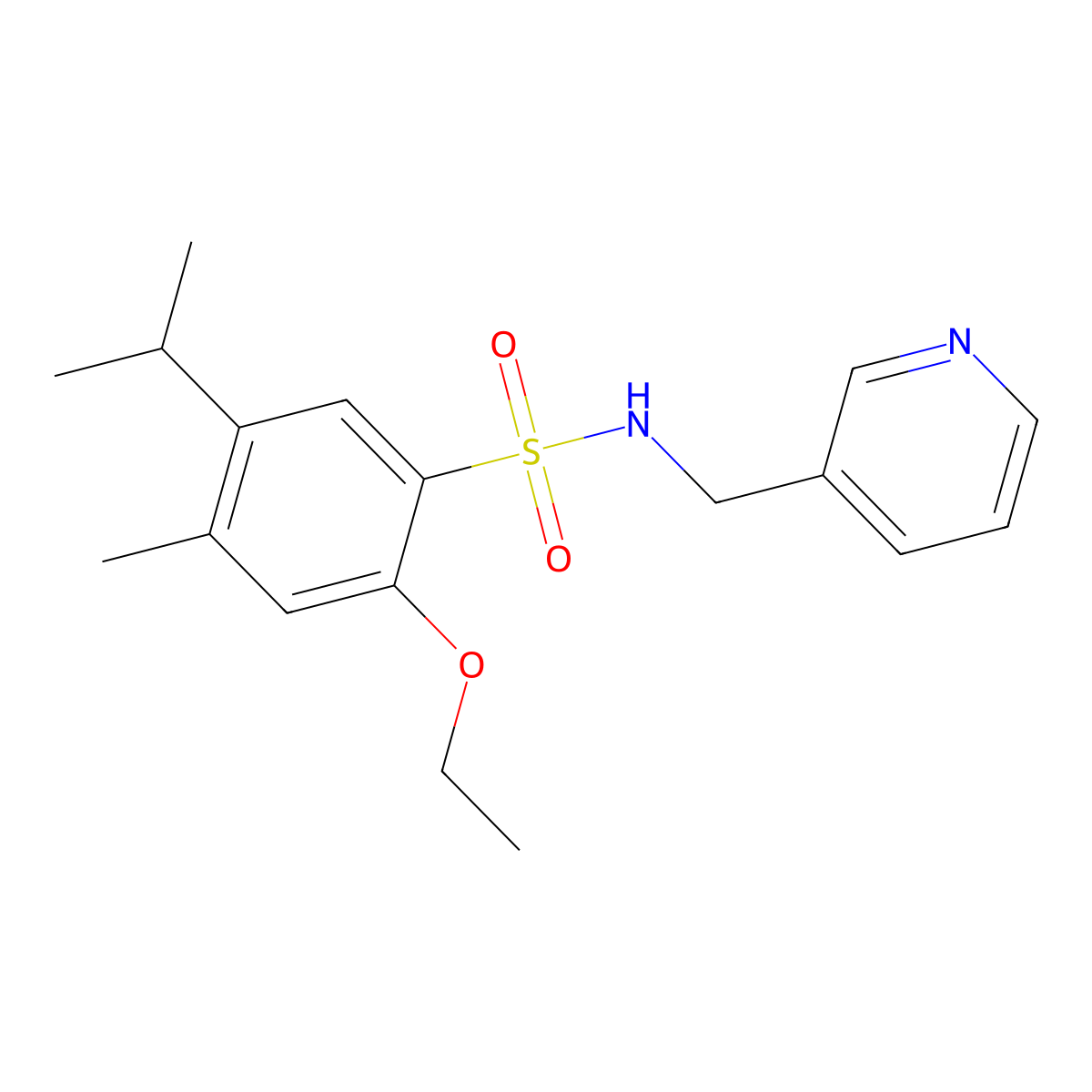 {[2-Ethoxy-4-methyl-5-(methylethyl)phenyl]sulfonyl}(3-pyridylmethyl)amine molecular structure, CAS 714213-04-4