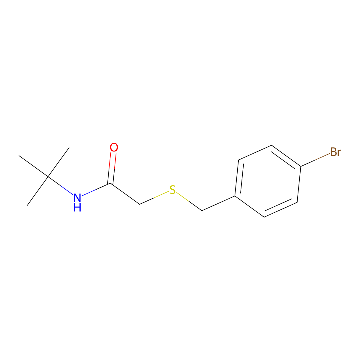 2-[(4-bromobenzyl)sulfanyl]-N-tert-butylacetamide molecular structure, CAS 714213-30-6
