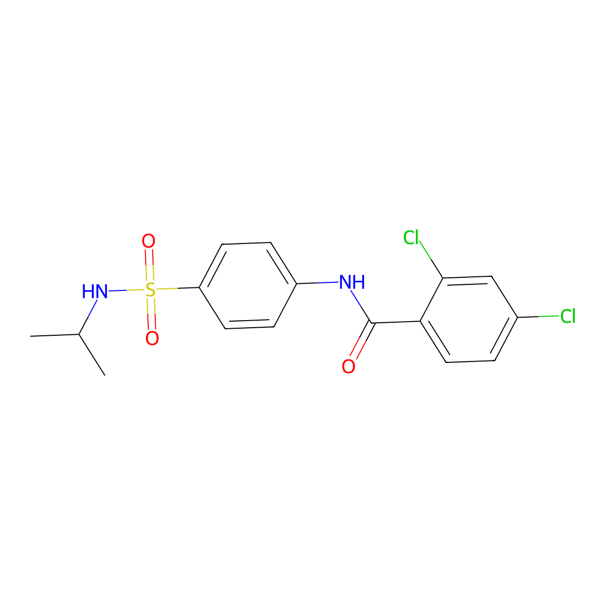 2,4-dichloro-N-{4-[(isopropylamino)sulfonyl]phenyl}benzamide molecular structure, CAS 714213-47-5