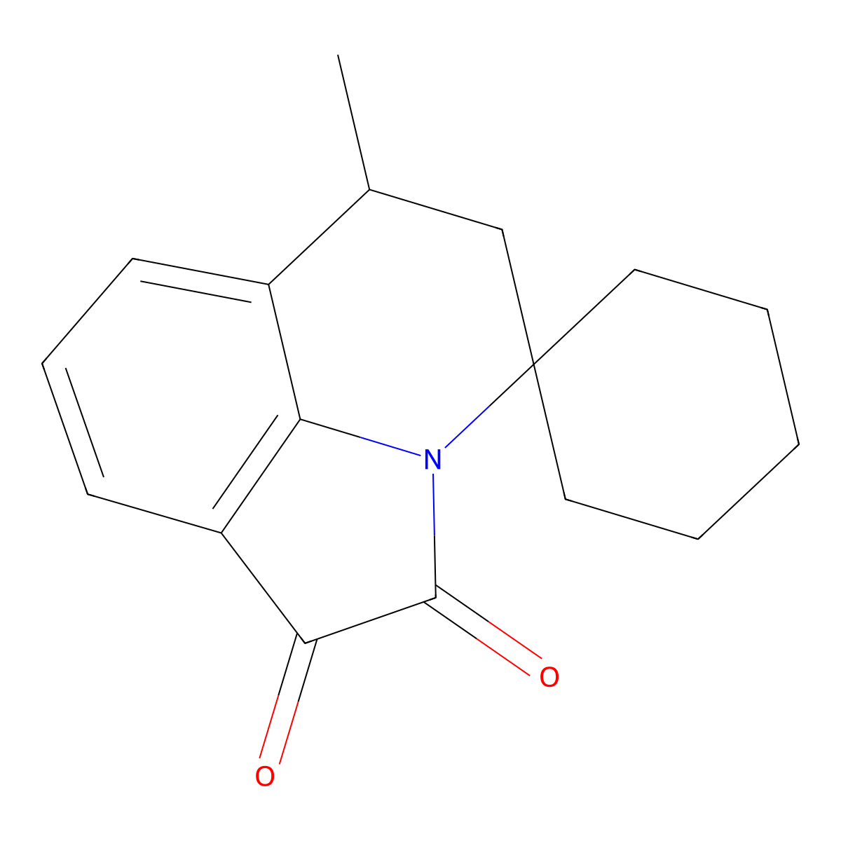 6'-Methyl-5',6'-dihydrospiro[cyclohexane-1,4'-pyrrolo[3,2,1-ij]quinoline]-1',2'-dione molecular structure, CAS 714213-80-6