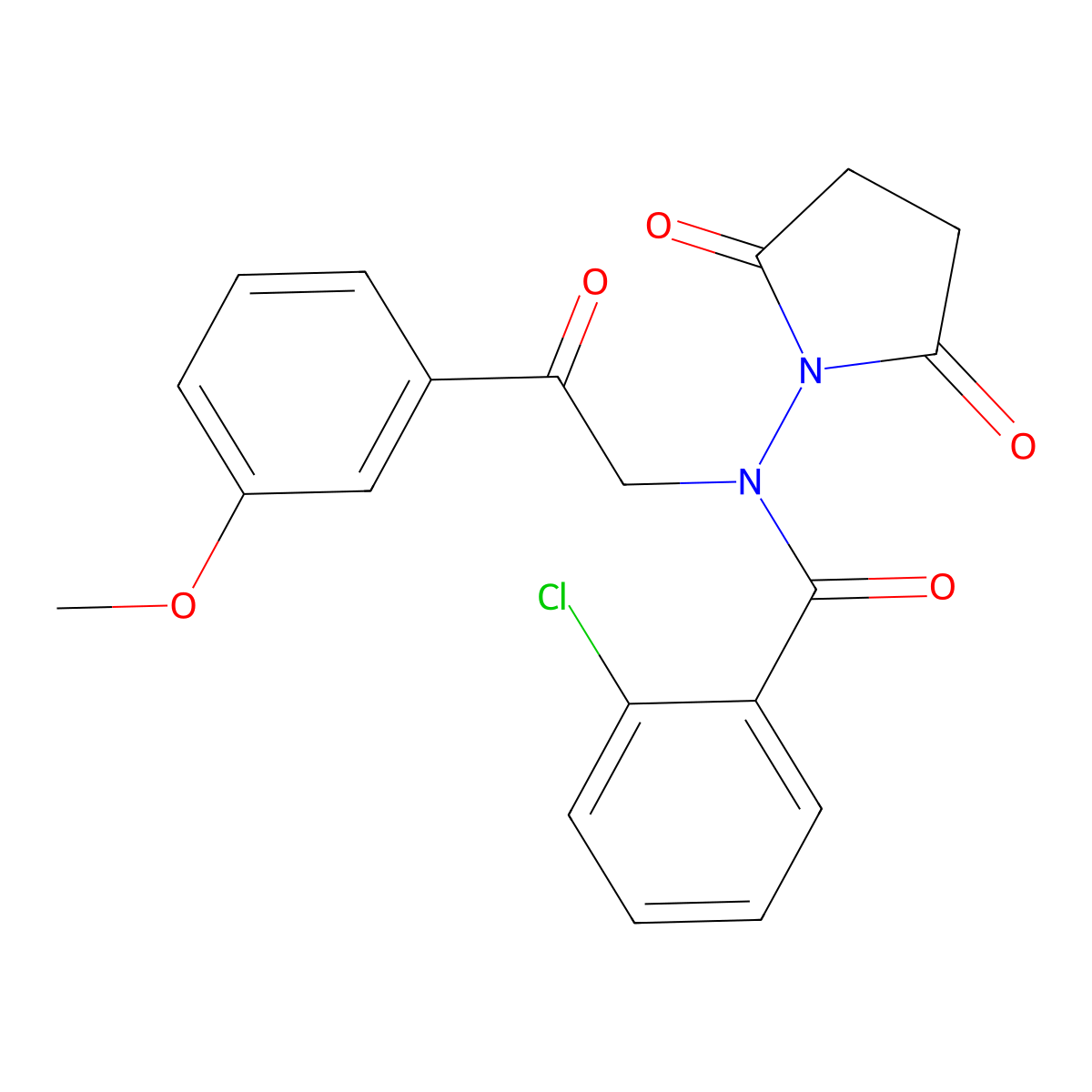 2-chloro-N-(2,5-dioxopyrrolidin-1-yl)-N-[2-(3-methoxyphenyl)-2-oxoethyl]benzamide molecular structure, CAS 714213-81-7