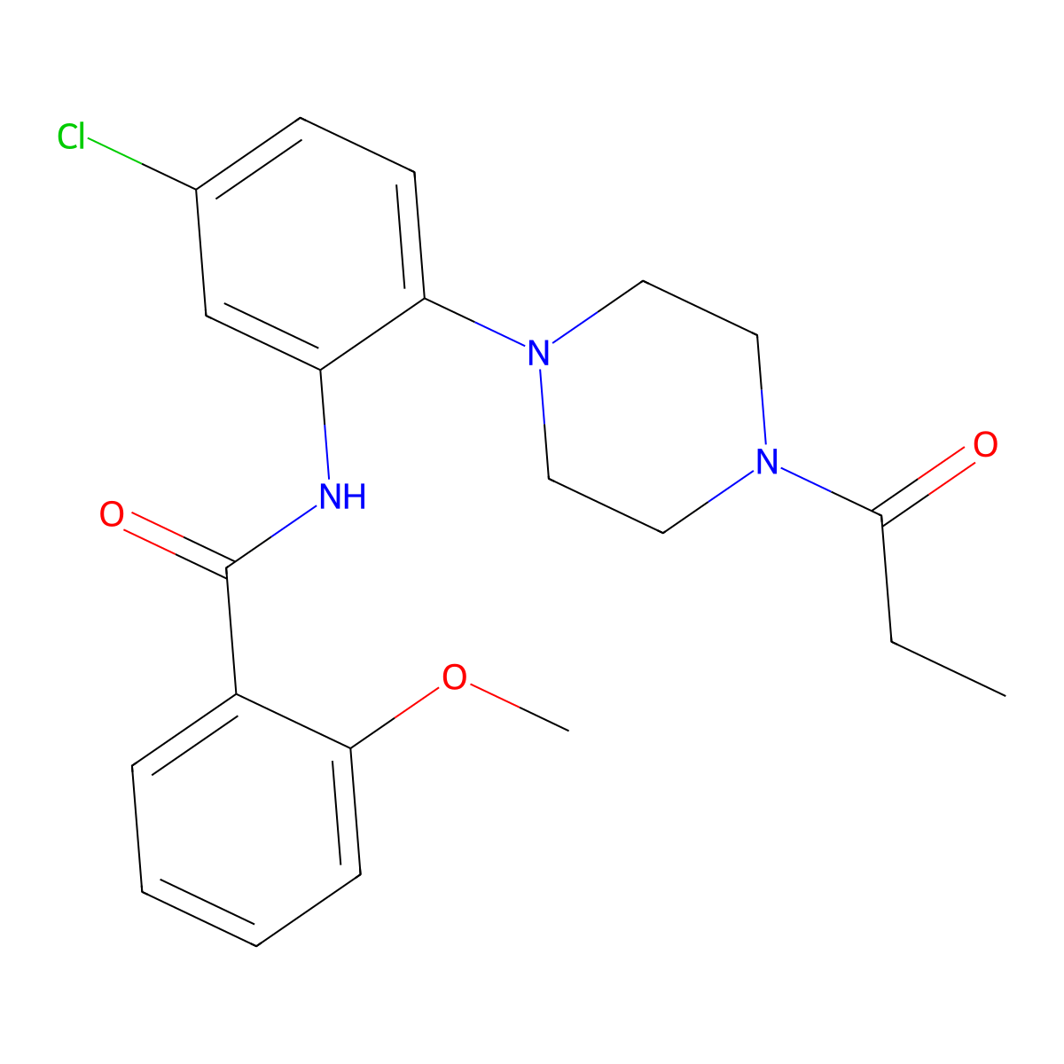 N-[5-chloro-2-(4-propanoylpiperazin-1-yl)phenyl]-2-methoxybenzamide molecular structure, CAS 714213-97-5