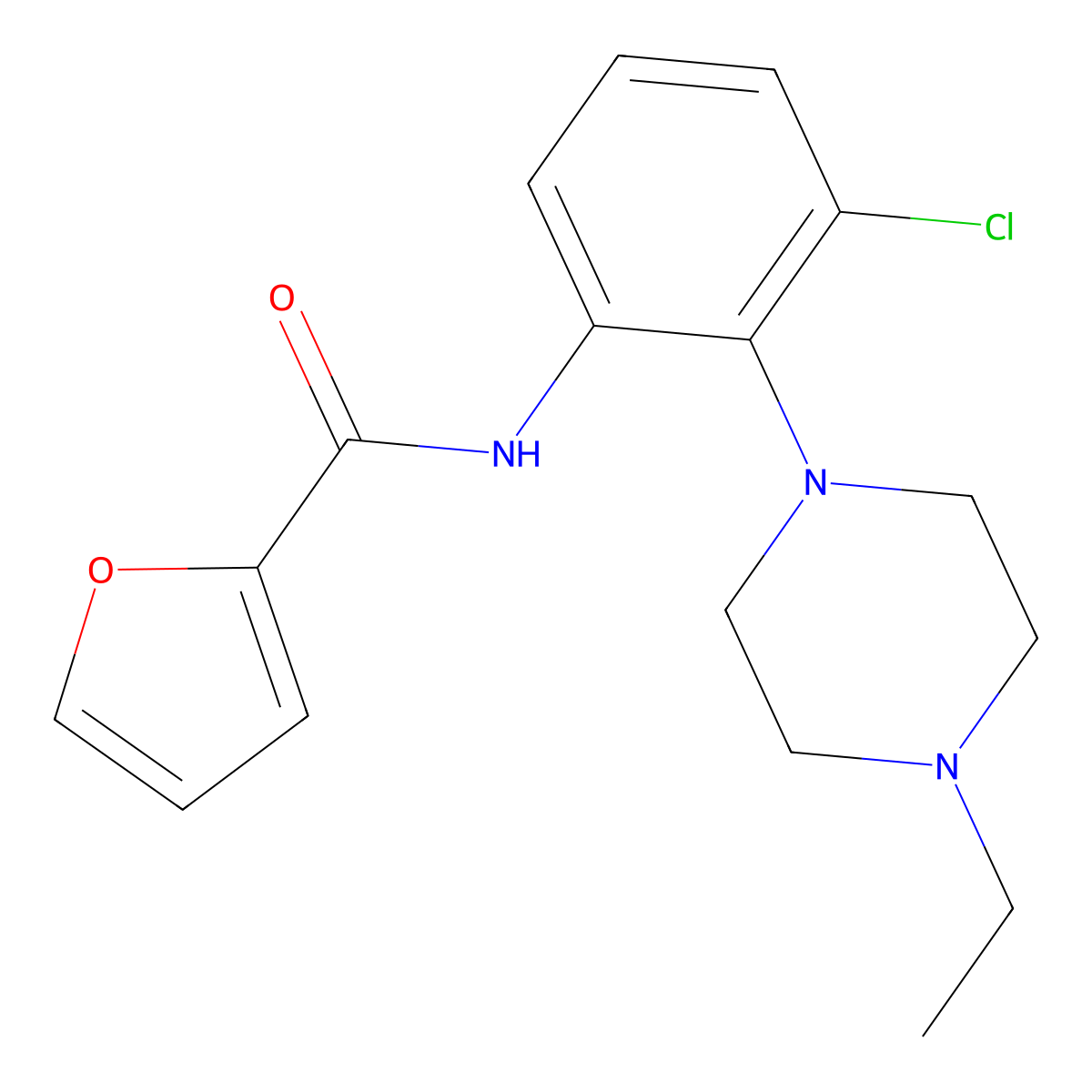 N-[3-chloro-2-(4-ethylpiperazin-1-yl)phenyl]furan-2-carboxamide molecular structure, CAS 714213-98-6