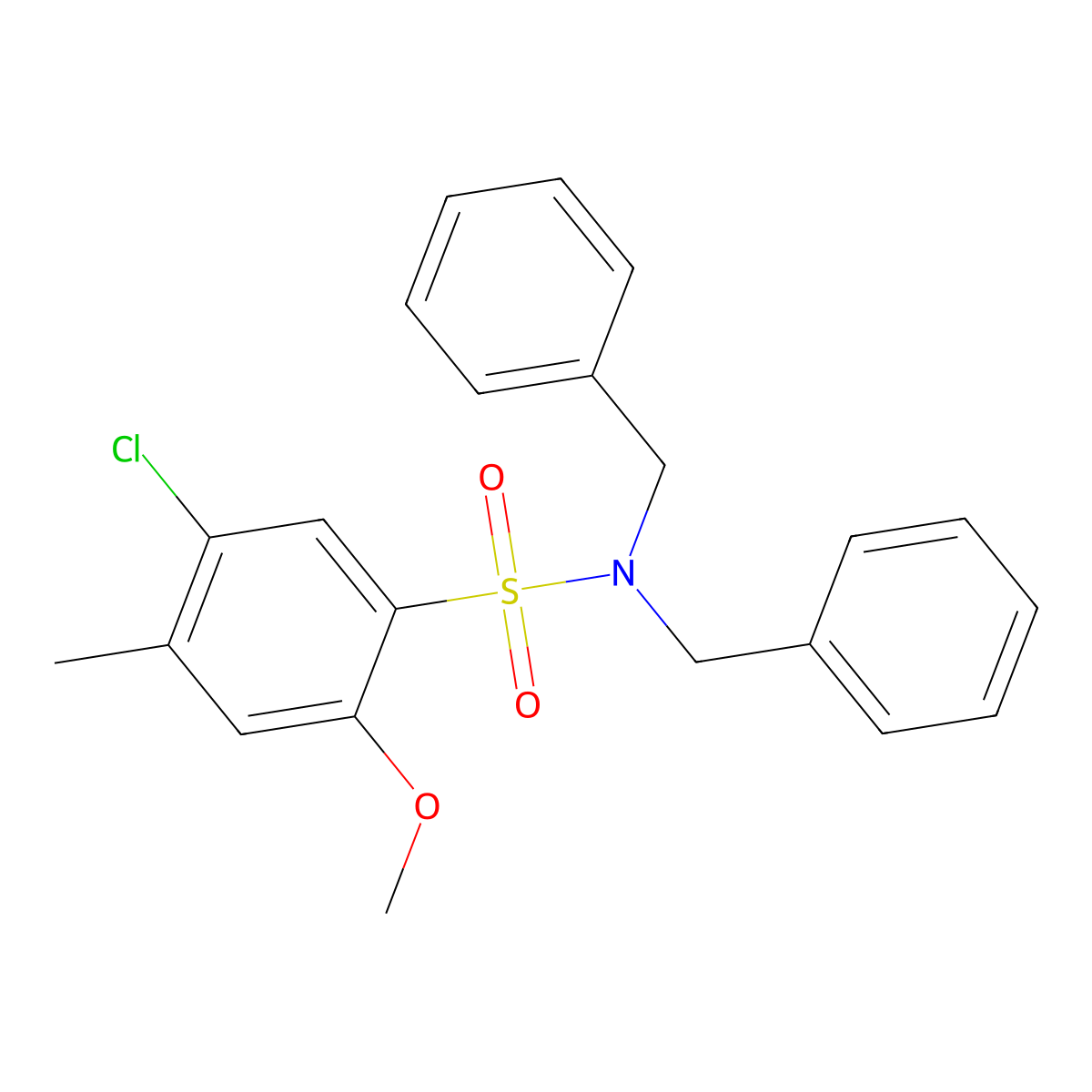 N,N-dibenzyl-5-chloro-2-methoxy-4-methylbenzenesulfonamide molecular structure, CAS 714214-01-4