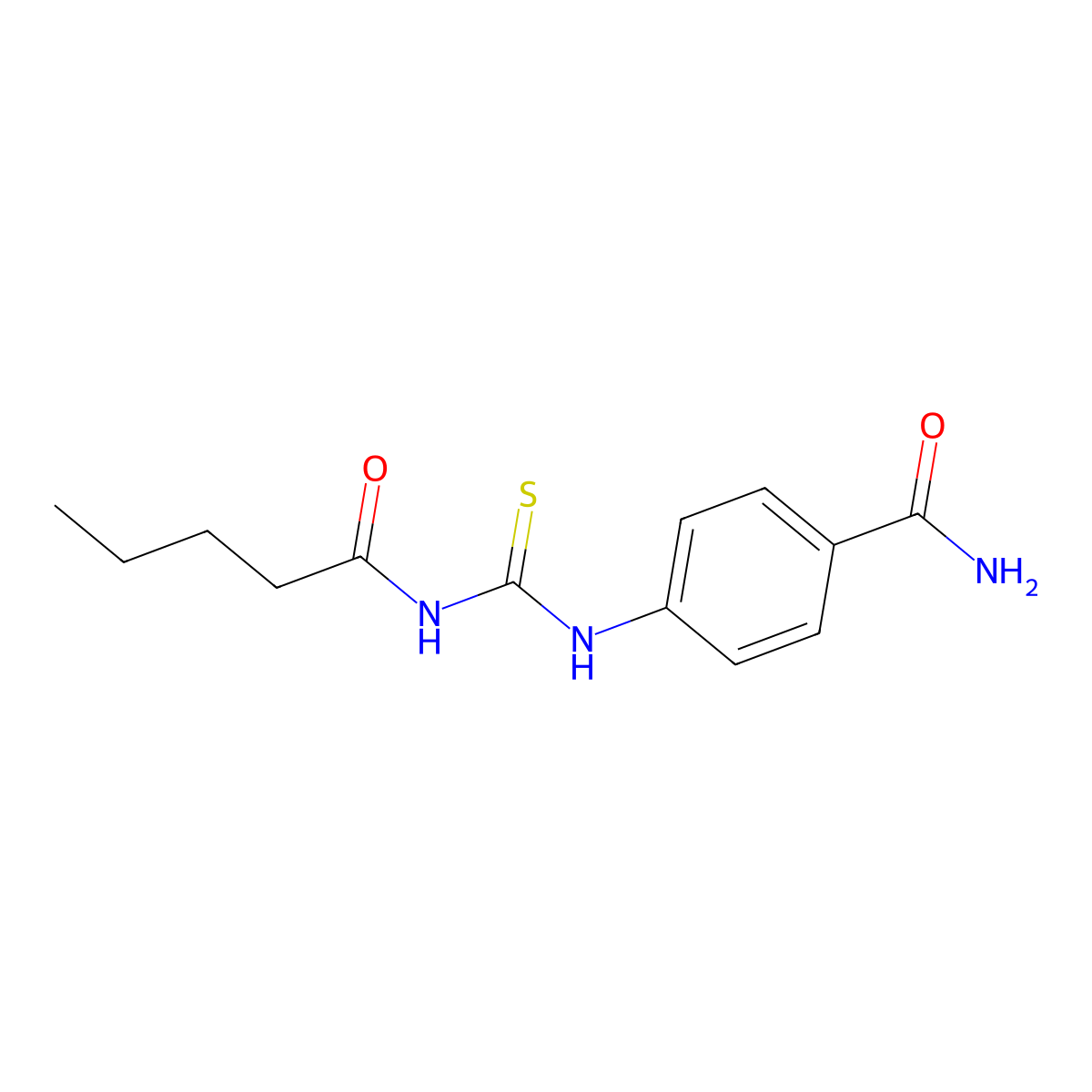 4-(Pentanoylcarbamothioylamino)benzamide molecular structure, CAS 714214-32-1
