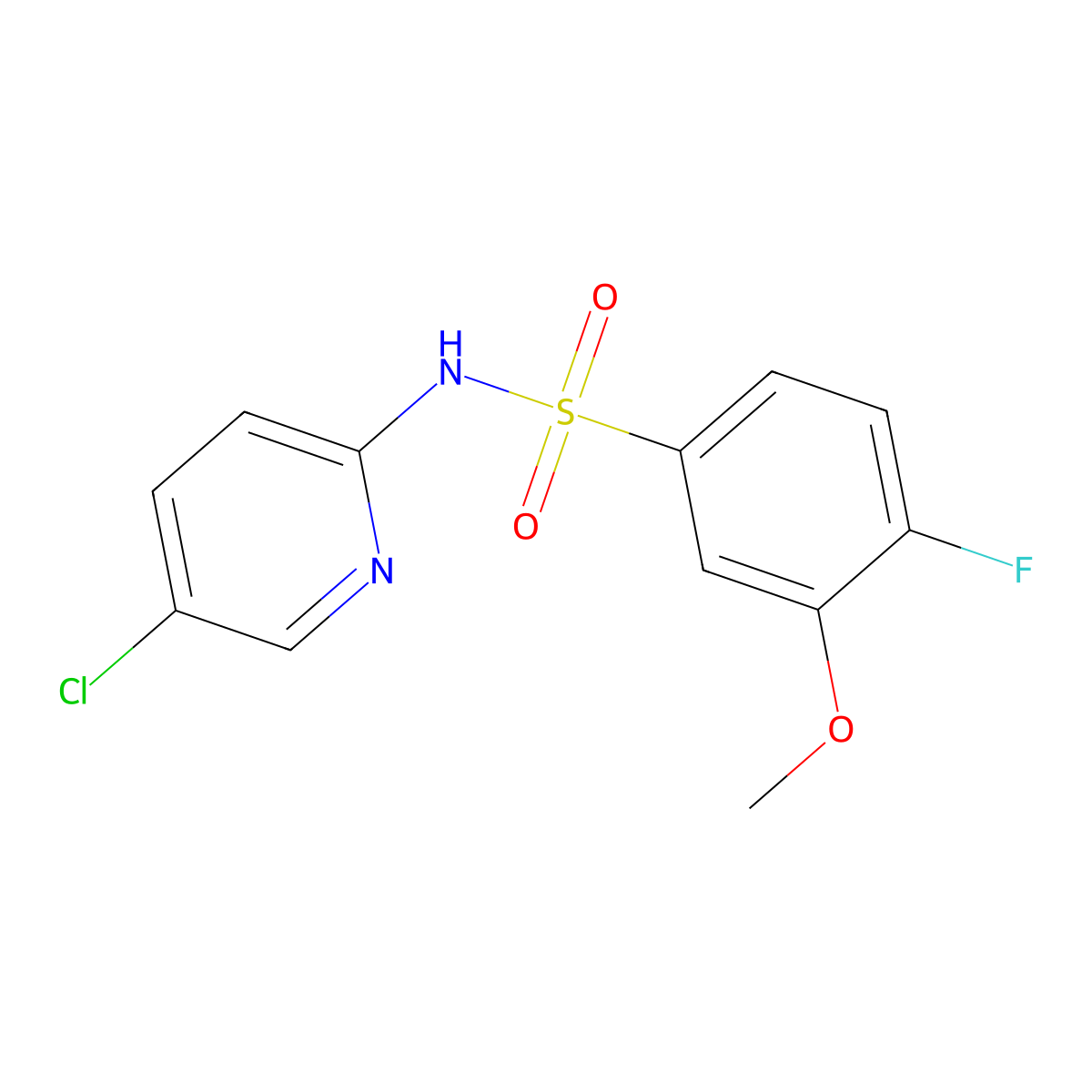N-(5-chloro-2-pyridinyl)-4-fluoro-3-methoxybenzenesulfonamide molecular structure, CAS 714214-50-3