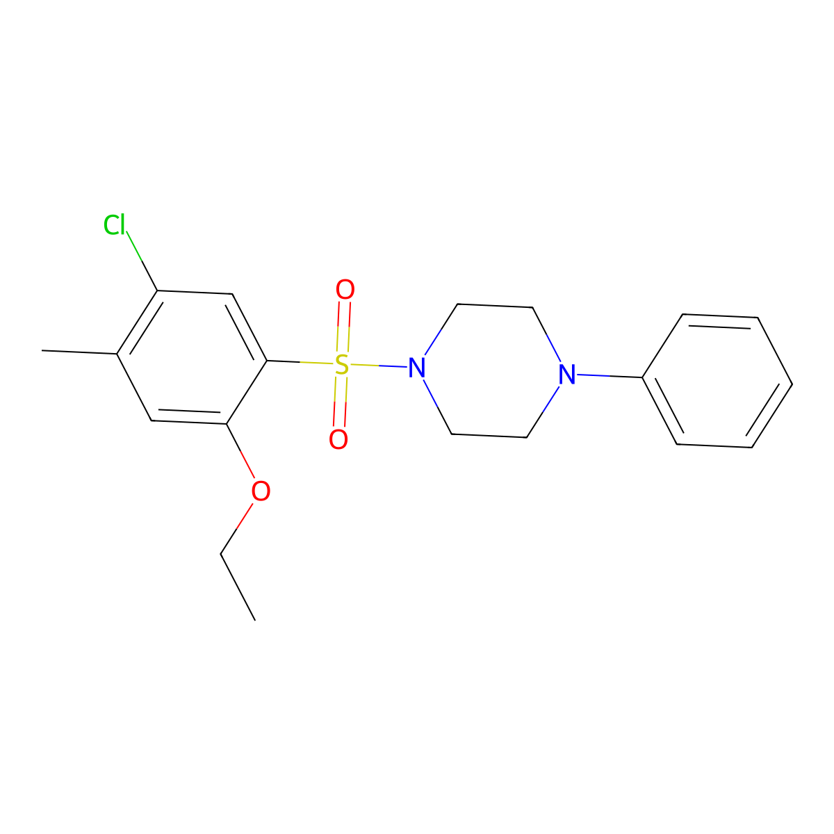 1-(5-Chloro-2-ethoxy-4-methylbenzenesulfonyl)-4-phenylpiperazine molecular structure, CAS 714214-52-5