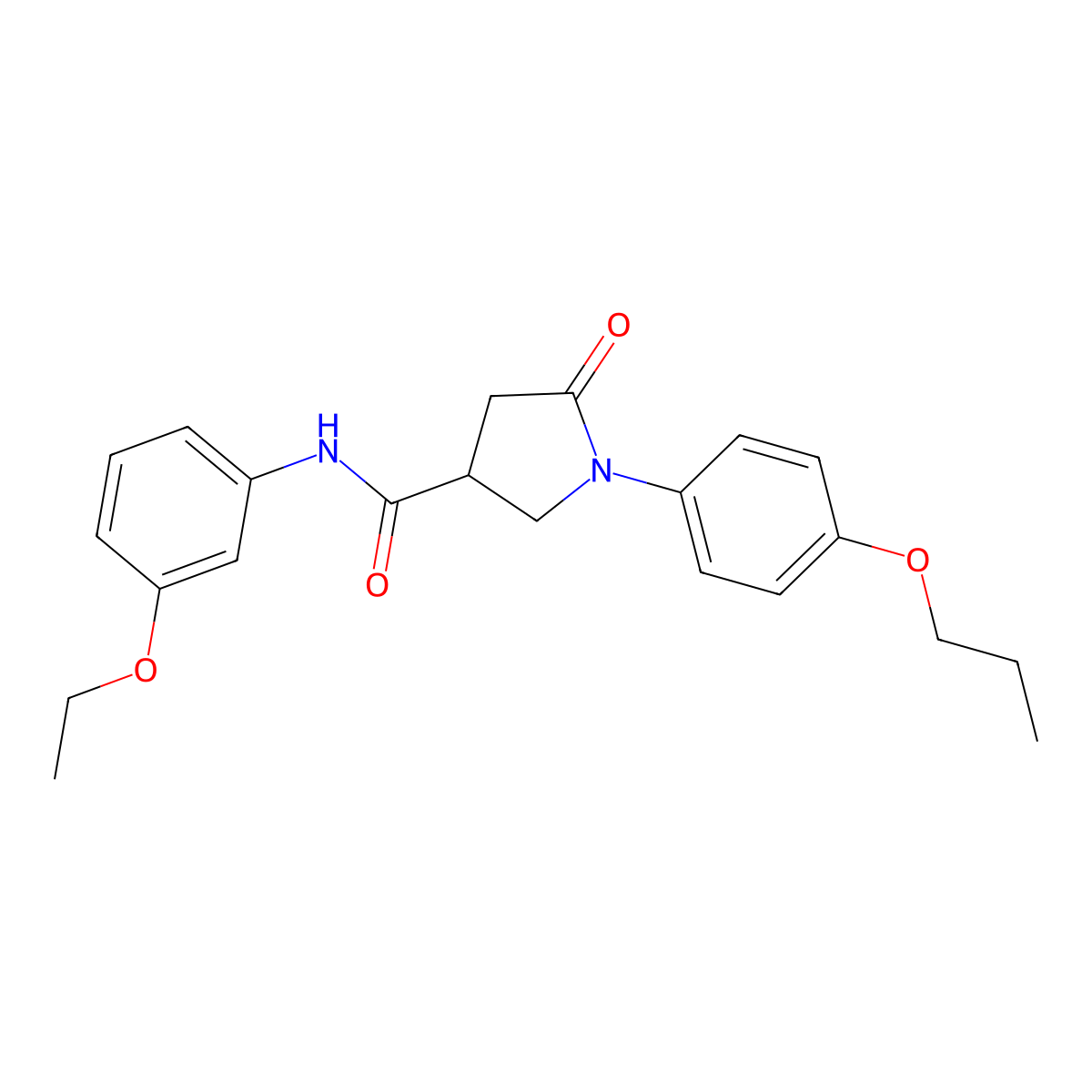 N-(3-ethoxyphenyl)-5-oxo-1-(4-propoxyphenyl)pyrrolidine-3-carboxamide molecular structure, CAS 714214-62-7