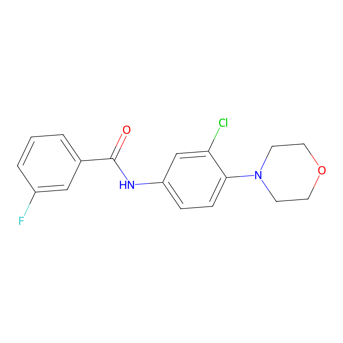 N-(3-chloro-4-morpholin-4-ylphenyl)-3-fluorobenzamide molecular structure, CAS 714214-63-8
