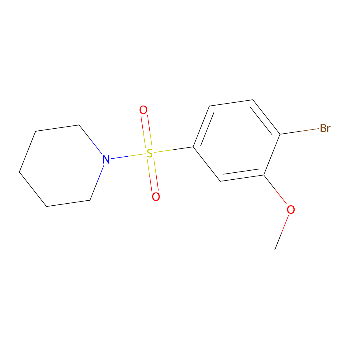 1-(4-Bromo-3-methoxybenzenesulfonyl)piperidine molecular structure, CAS 714214-67-2