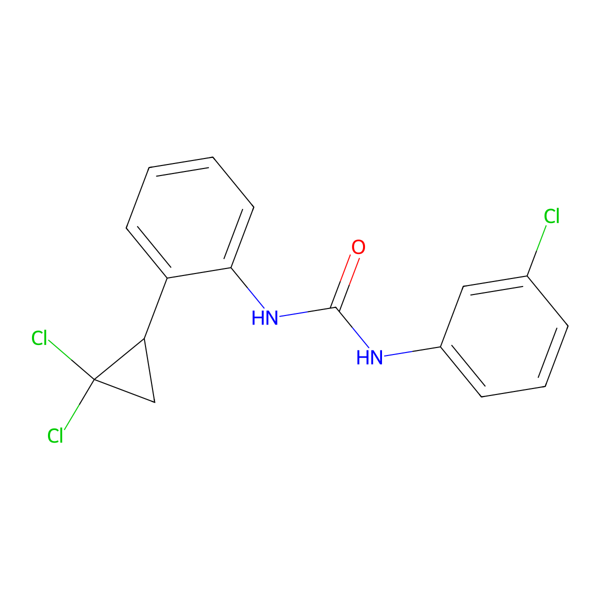 1-(3-Chlorophenyl)-3-[2-(2,2-dichlorocyclopropyl)phenyl]urea molecular structure, CAS 714214-81-0
