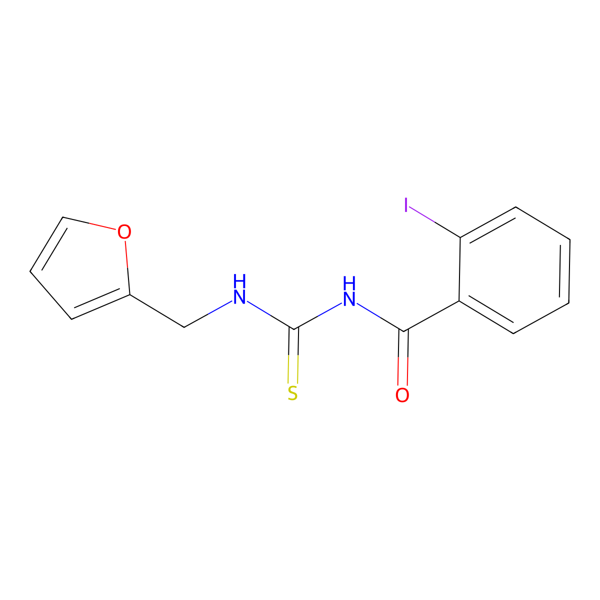 N-(furan-2-ylmethylcarbamothioyl)-2-iodobenzamide molecular structure, CAS 714214-87-6