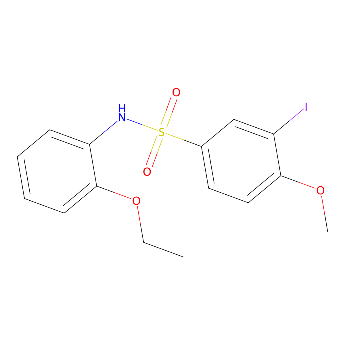 N-(2-ethoxyphenyl)-3-iodo-4-methoxybenzenesulfonamide molecular structure, CAS 714214-95-6
