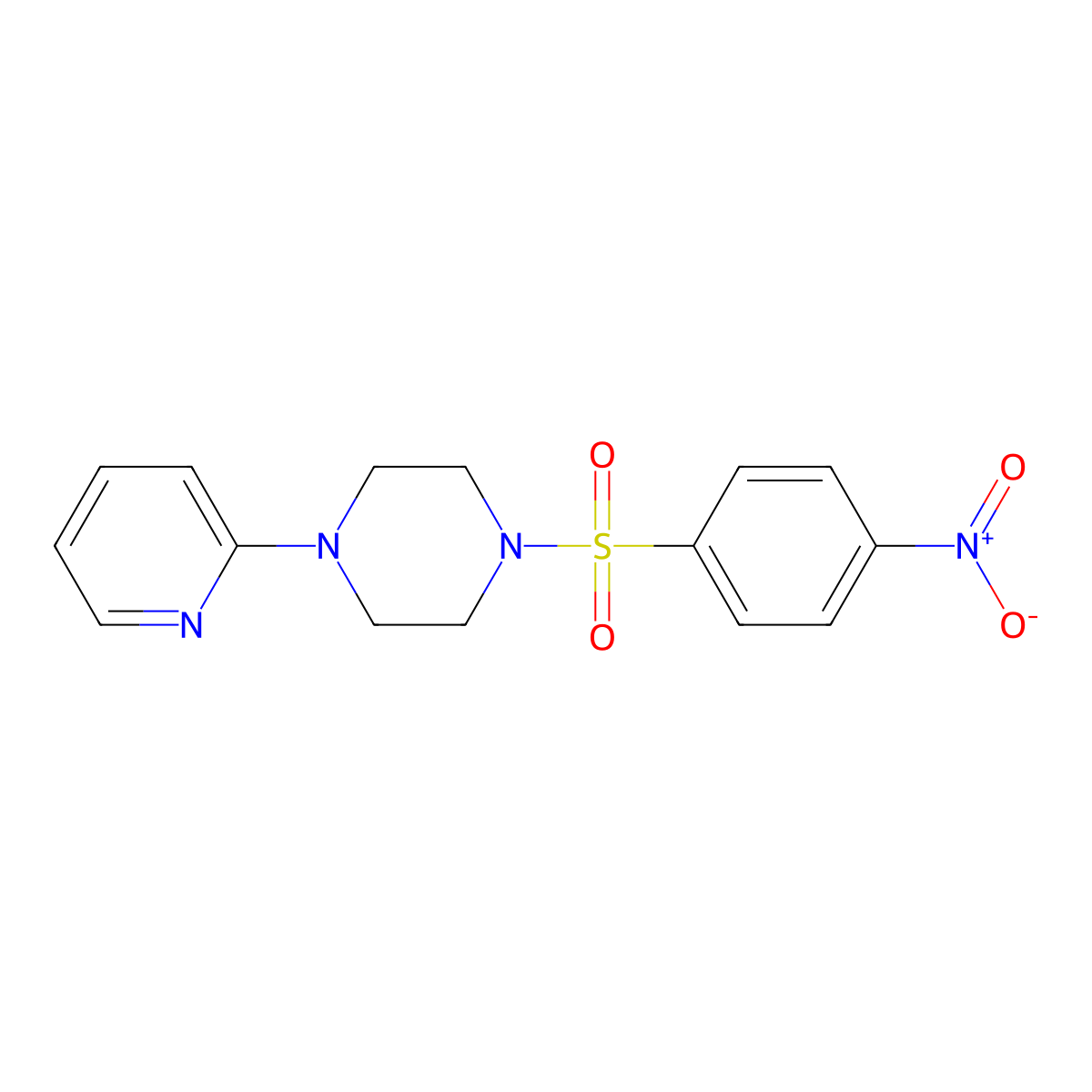 1-(4-Nitrobenzenesulfonyl)-4-(pyridin-2-yl)piperazine molecular structure, CAS 71422-42-9
