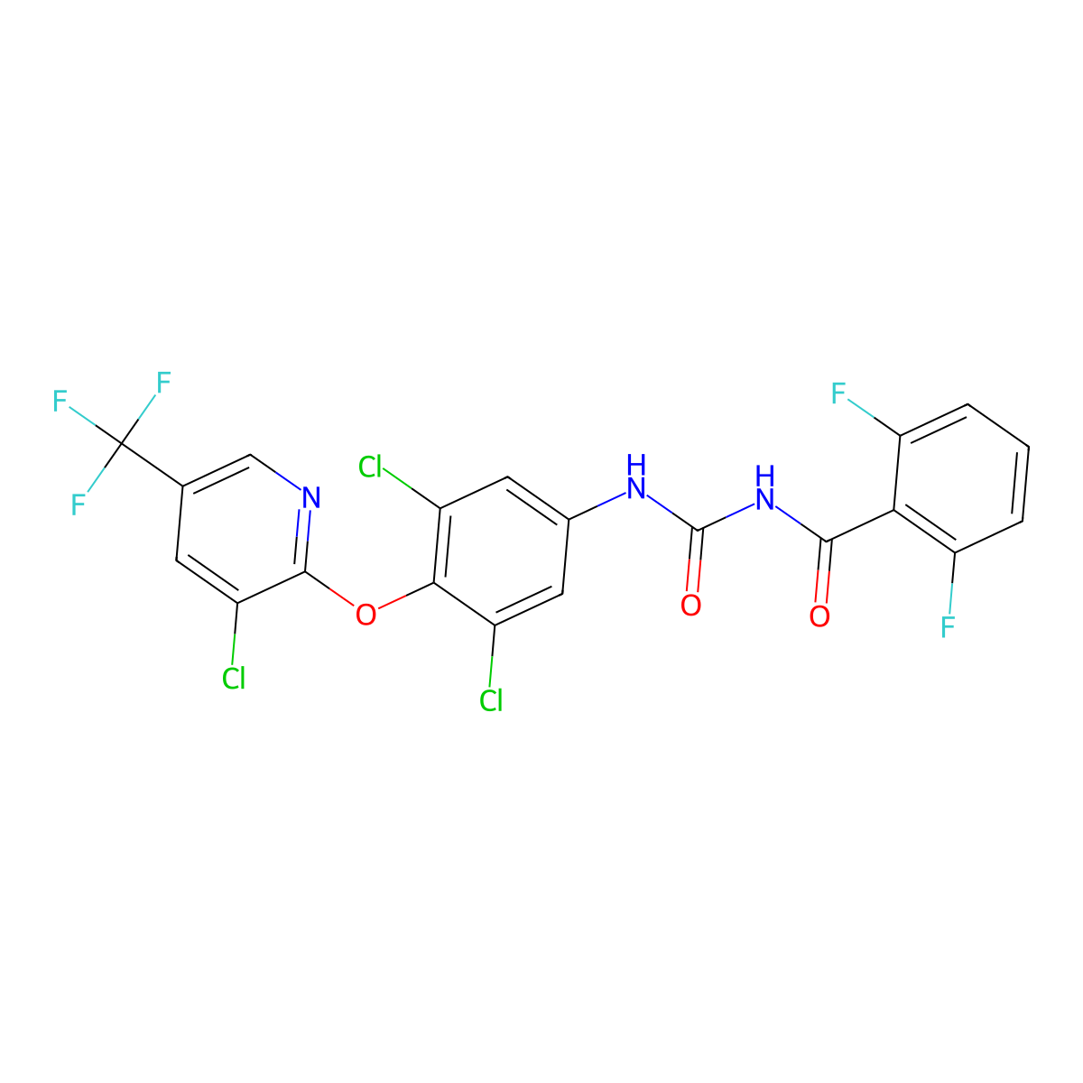 Chlorfluazuron molecular structure, CAS 71422-67-8