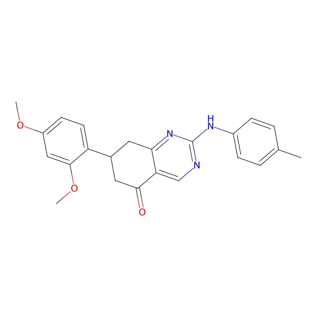7-(2,4-dimethoxyphenyl)-2-[(4-methylphenyl)amino]-7,8-dihydroquinazolin-5(6H)-one molecular structure, CAS 714224-57-4
