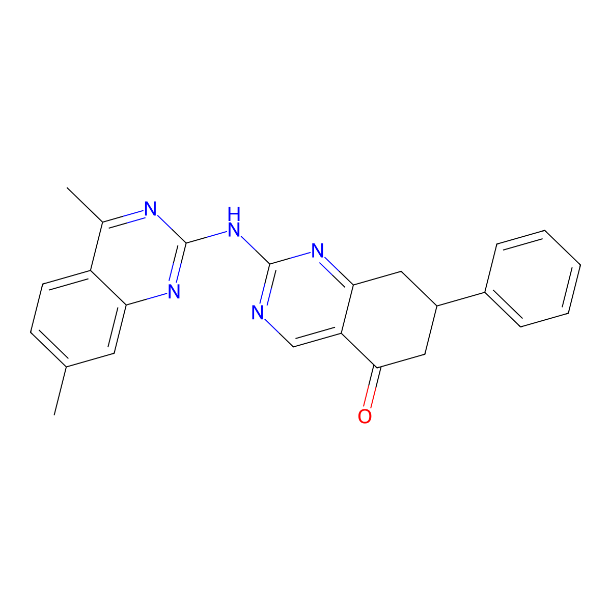 2-[(4,7-dimethylquinazolin-2-yl)amino]-7-phenyl-7,8-dihydroquinazolin-5(6H)-one molecular structure, CAS 714224-78-9