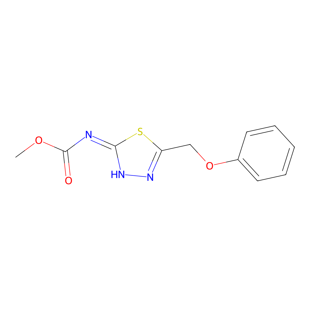 methyl N-[5-(phenoxymethyl)-1,3,4-thiadiazol-2-yl]carbamate molecular structure, CAS 714224-89-2