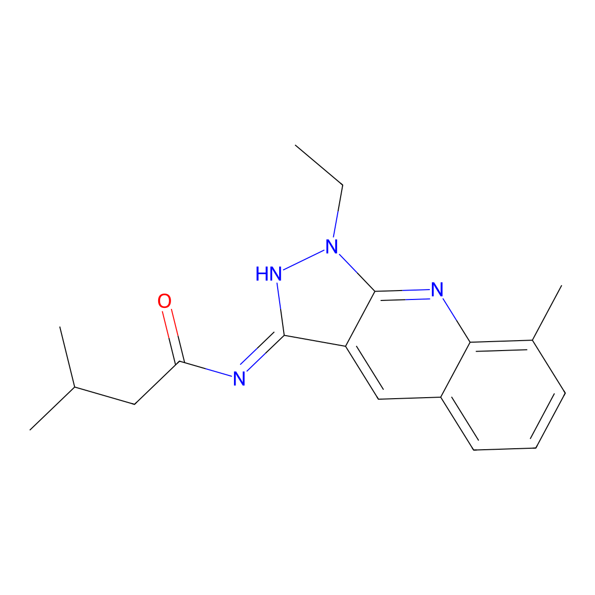 N-(1-ethyl-8-methylpyrazolo[3,4-b]quinolin-3-yl)-3-methylbutanamide molecular structure, CAS 714225-03-3