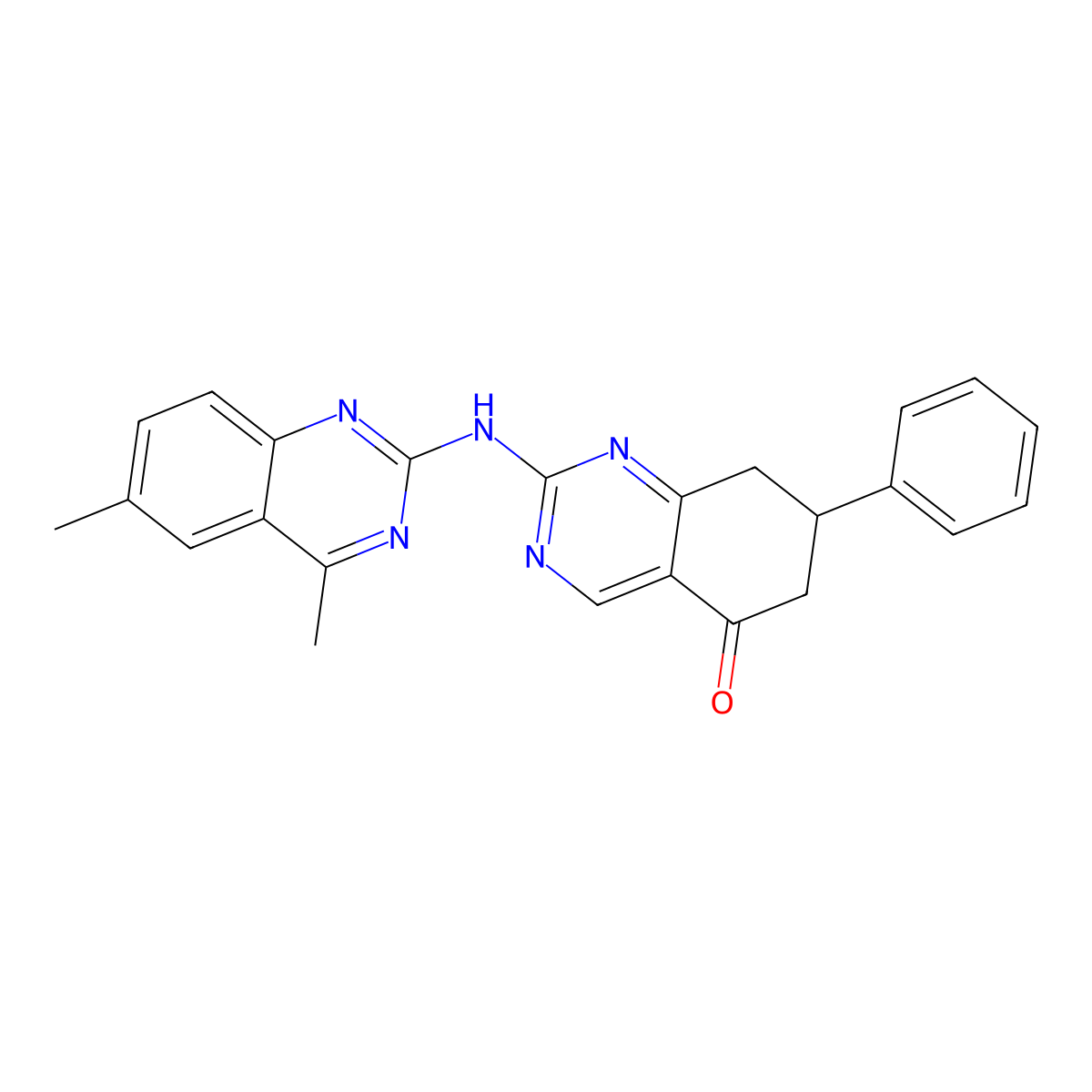2-[(4,6-dimethylquinazolin-2-yl)amino]-7-phenyl-7,8-dihydroquinazolin-5(6H)-one molecular structure, CAS 714226-32-1