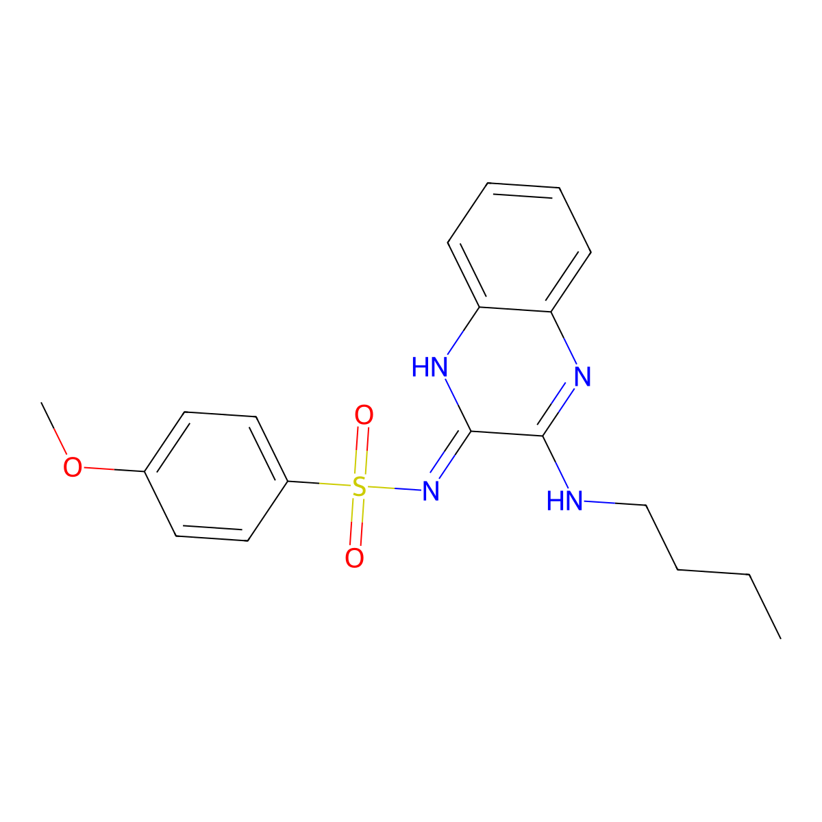 N-(3-(butylamino)quinoxalin-2-yl)-4-methoxybenzenesulfonamide molecular structure, CAS 714226-33-2