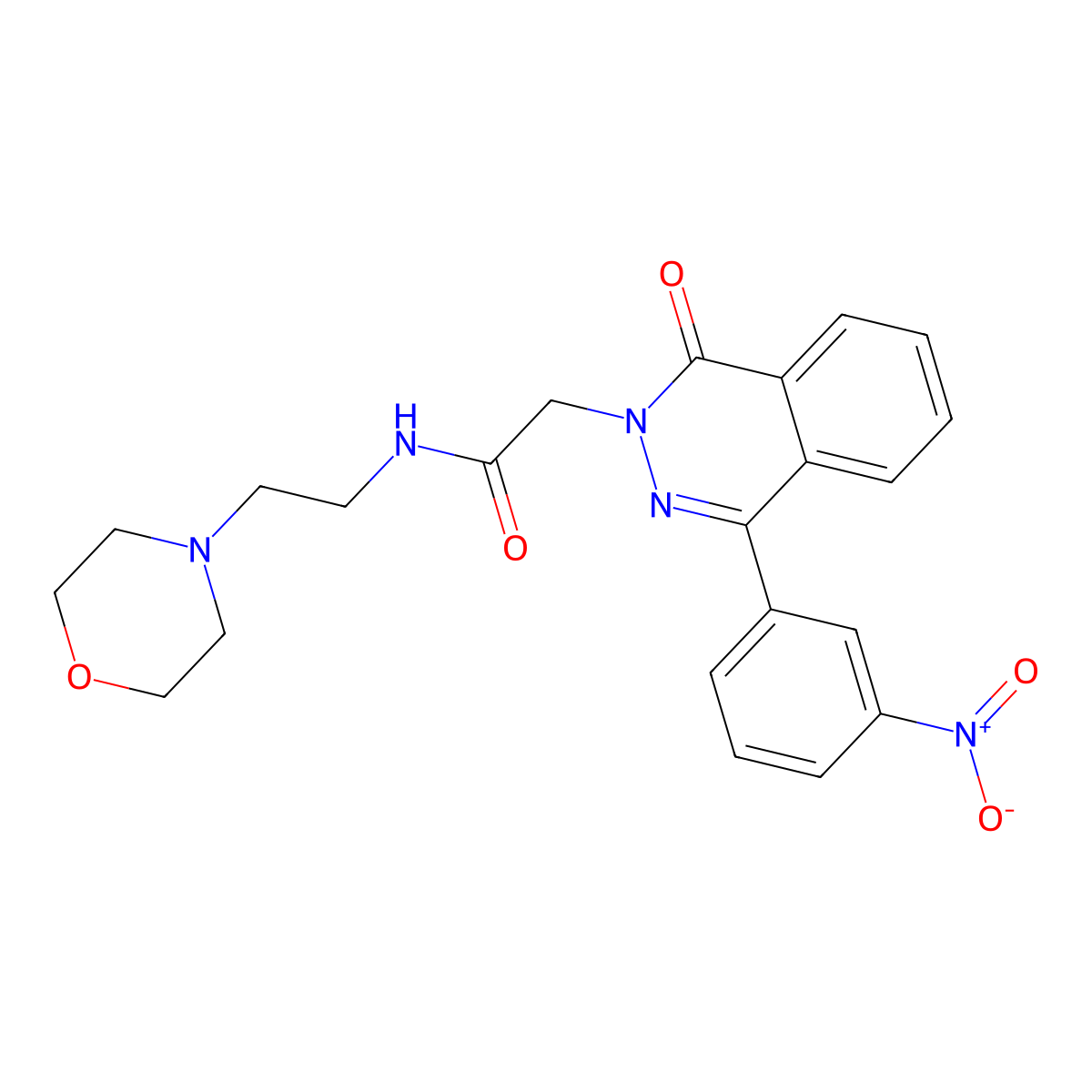 N-(2-morpholin-4-ylethyl)-2-[4-(3-nitrophenyl)-1-oxophthalazin-2-yl]acetamide molecular structure, CAS 714227-16-4