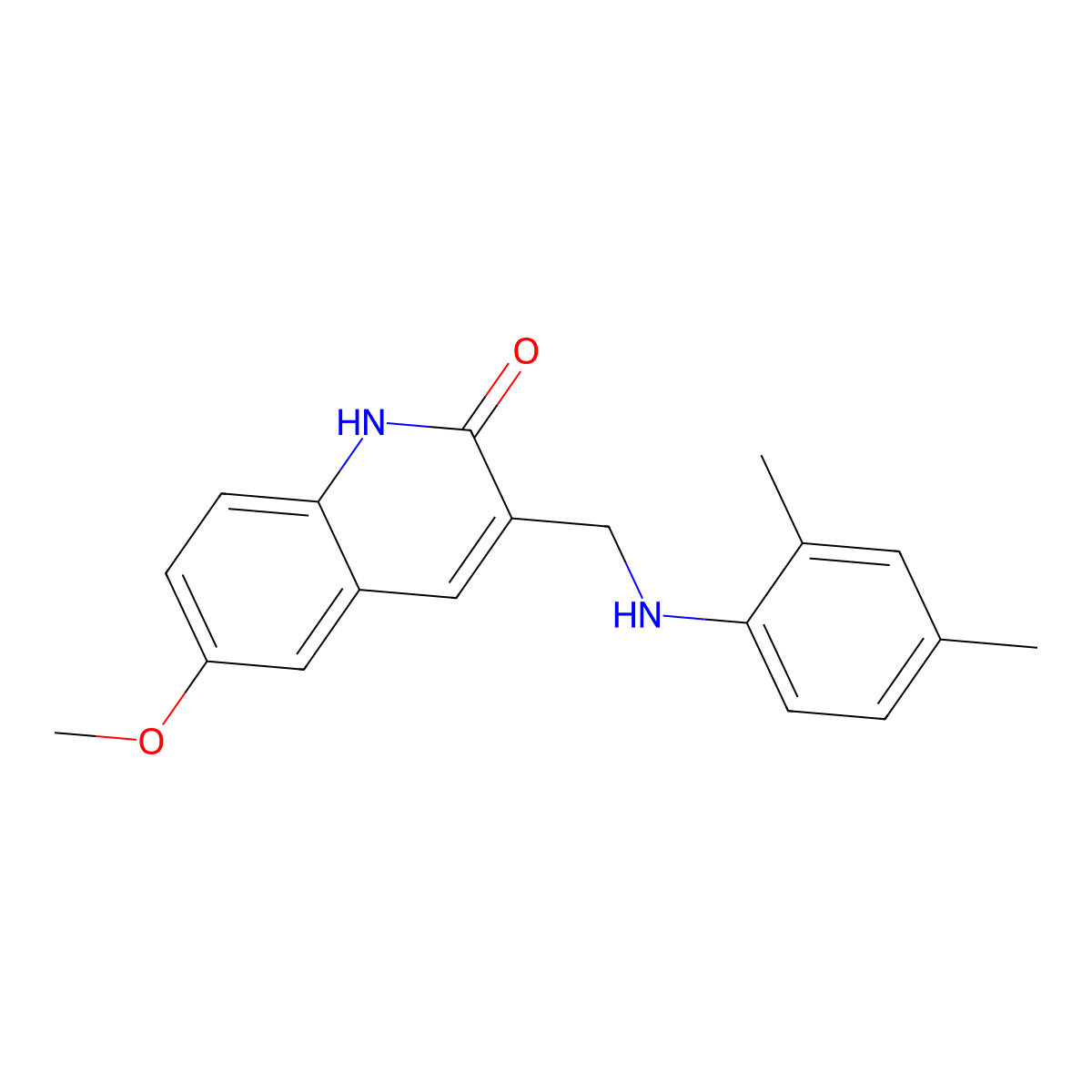 3-[(2,4-dimethylanilino)methyl]-6-methoxy-1H-quinolin-2-one molecular structure, CAS 714227-17-5