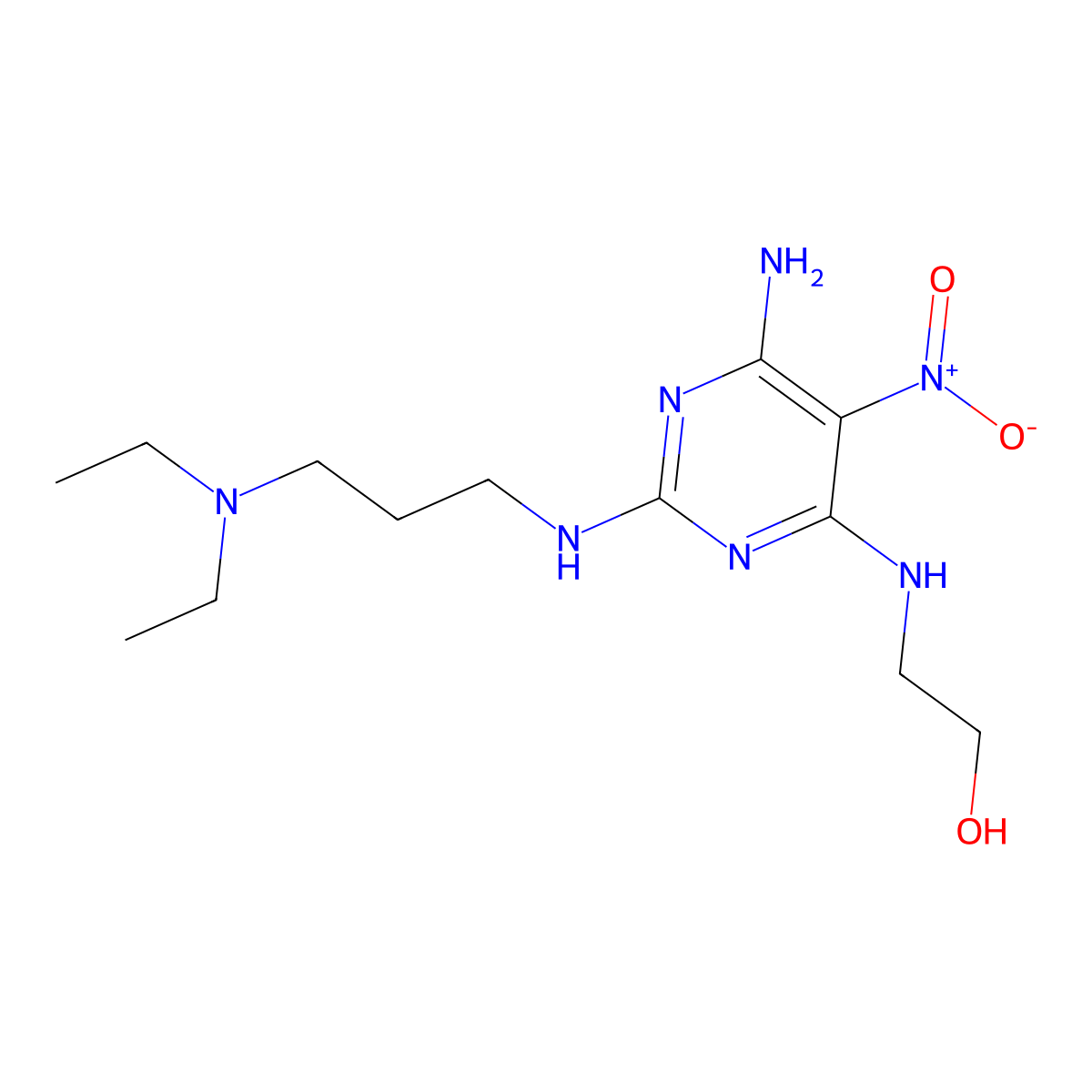 2-[[6-Amino-2-[3-(diethylamino)propylamino]-5-nitropyrimidin-4-yl]amino]ethanol molecular structure, CAS 714228-04-3