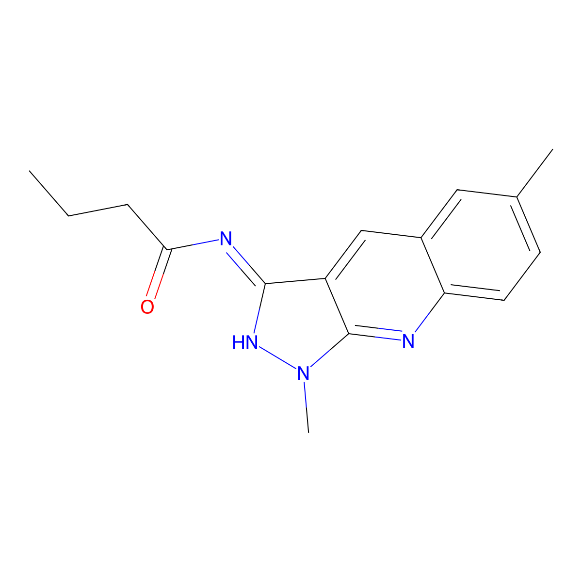 N-(1,6-dimethylpyrazolo[3,4-b]quinolin-3-yl)butanamide molecular structure, CAS 714228-29-2