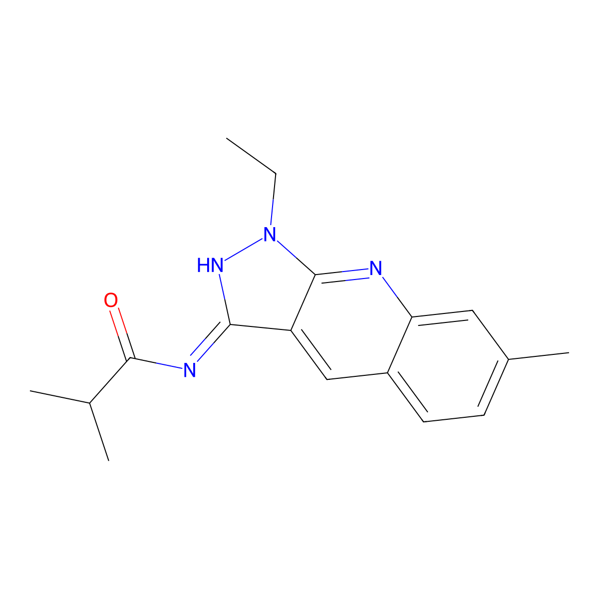 N-(1-ethyl-7-methylpyrazolo[3,4-b]quinolin-3-yl)-2-methylpropanamide molecular structure, CAS 714228-74-7