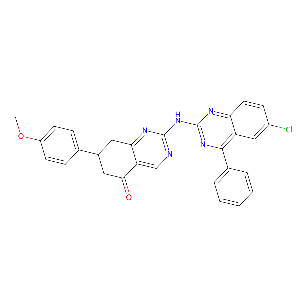 2-[(6-chloro-4-phenylquinazolin-2-yl)amino]-7-(4-methoxyphenyl)-7,8-dihydroquinazolin-5(6H)-one molecular structure, CAS 714229-03-5