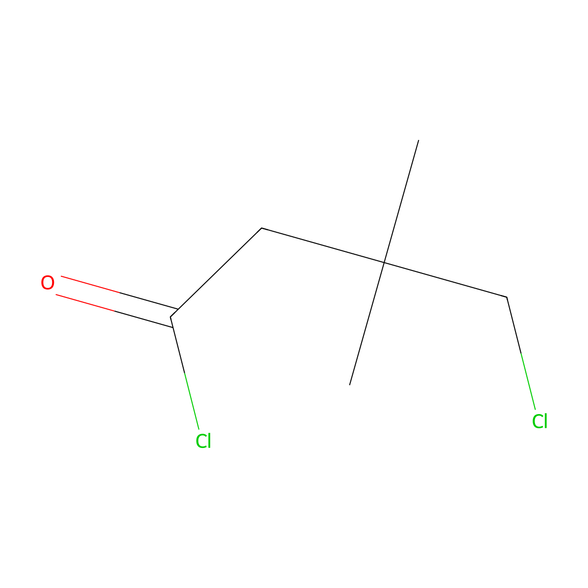 4-Chloro-3,3-dimethylbutanoyl chloride molecular structure, CAS 714230-78-1