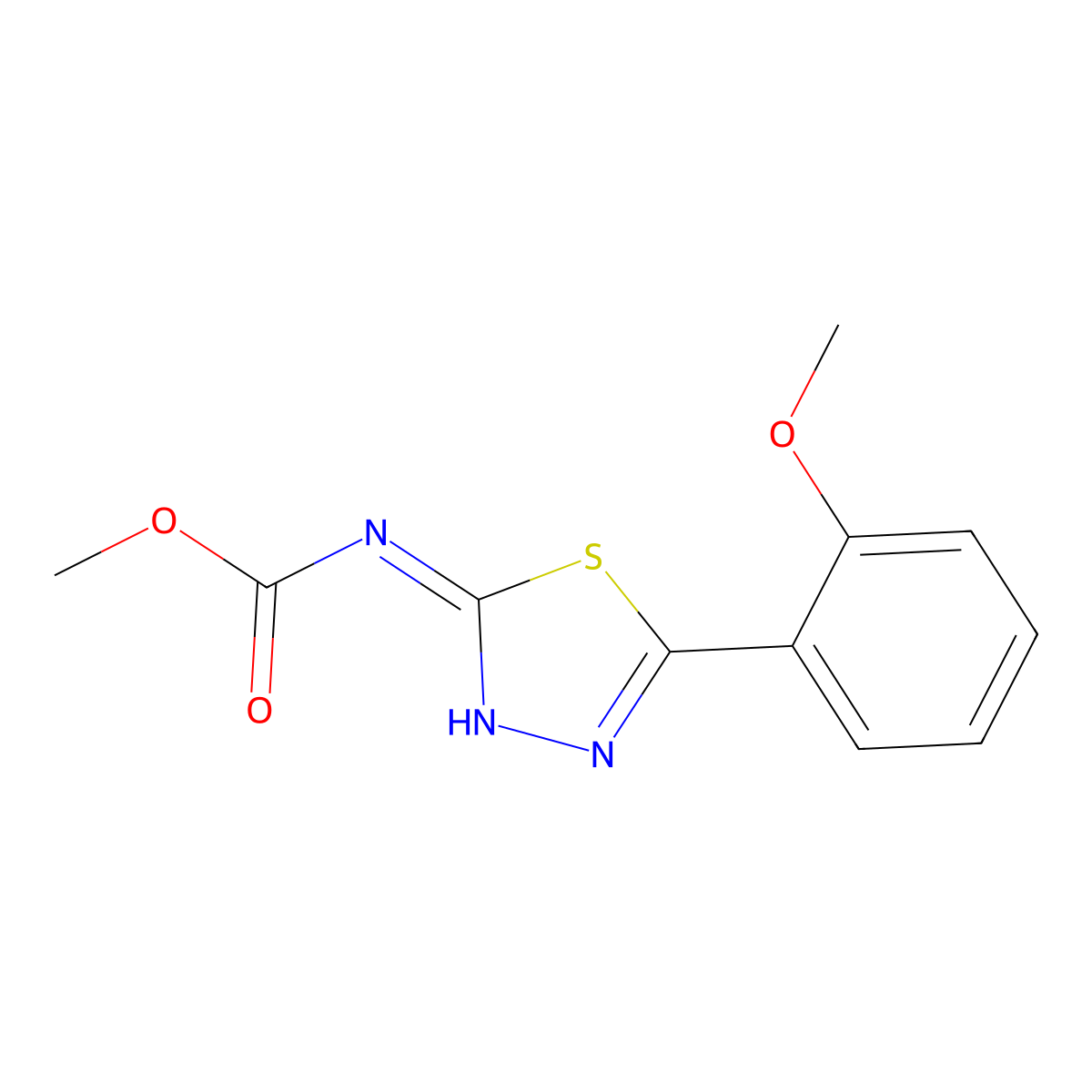 N-[5-(2-methoxyphenyl)-1,3,4-thiadiazol-2-yl]carbamic acid methyl ester molecular structure, CAS 714231-86-4
